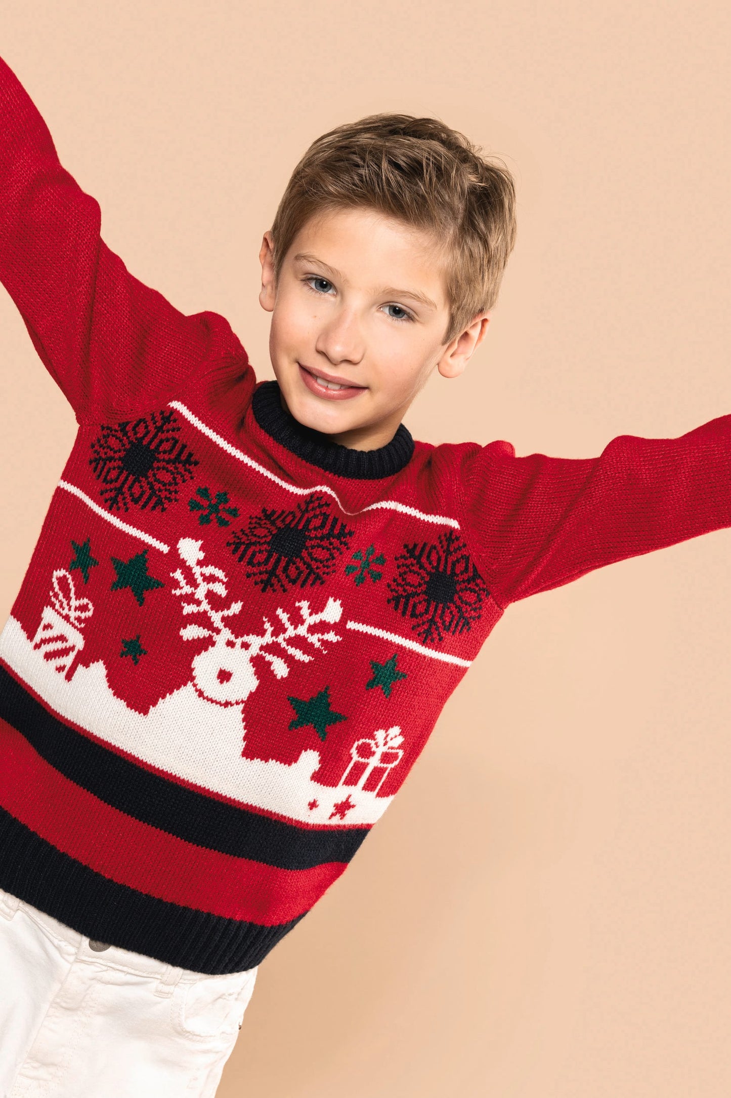 K9012 - Pullover girocollo bambino natalizio