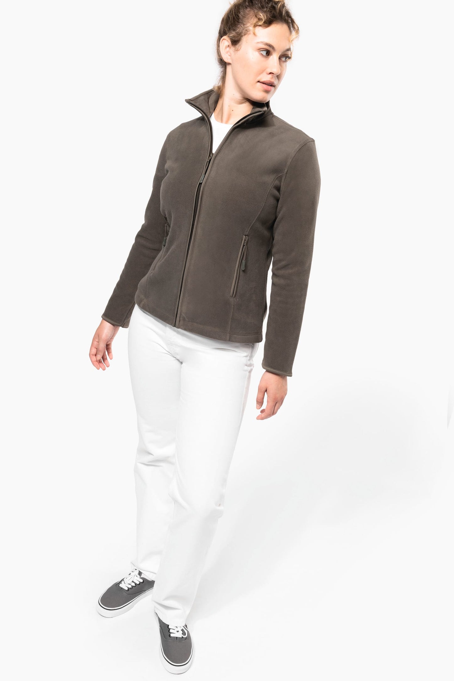 K907A - Giacca micropile con zip donna