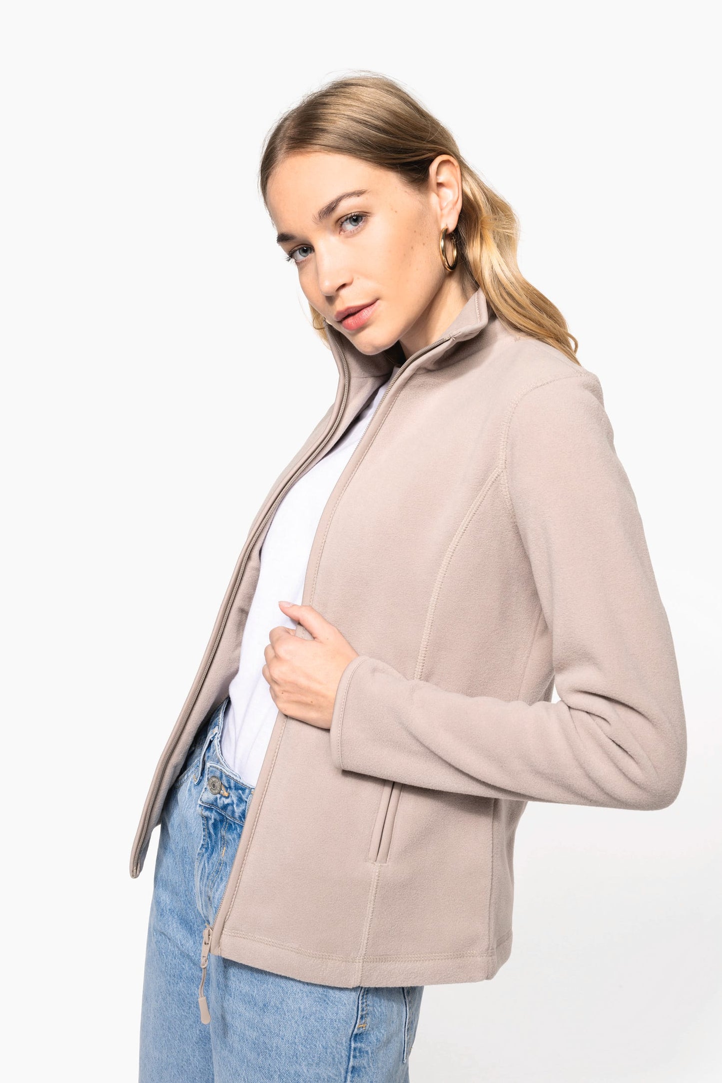 K907A - Giacca micropile con zip donna