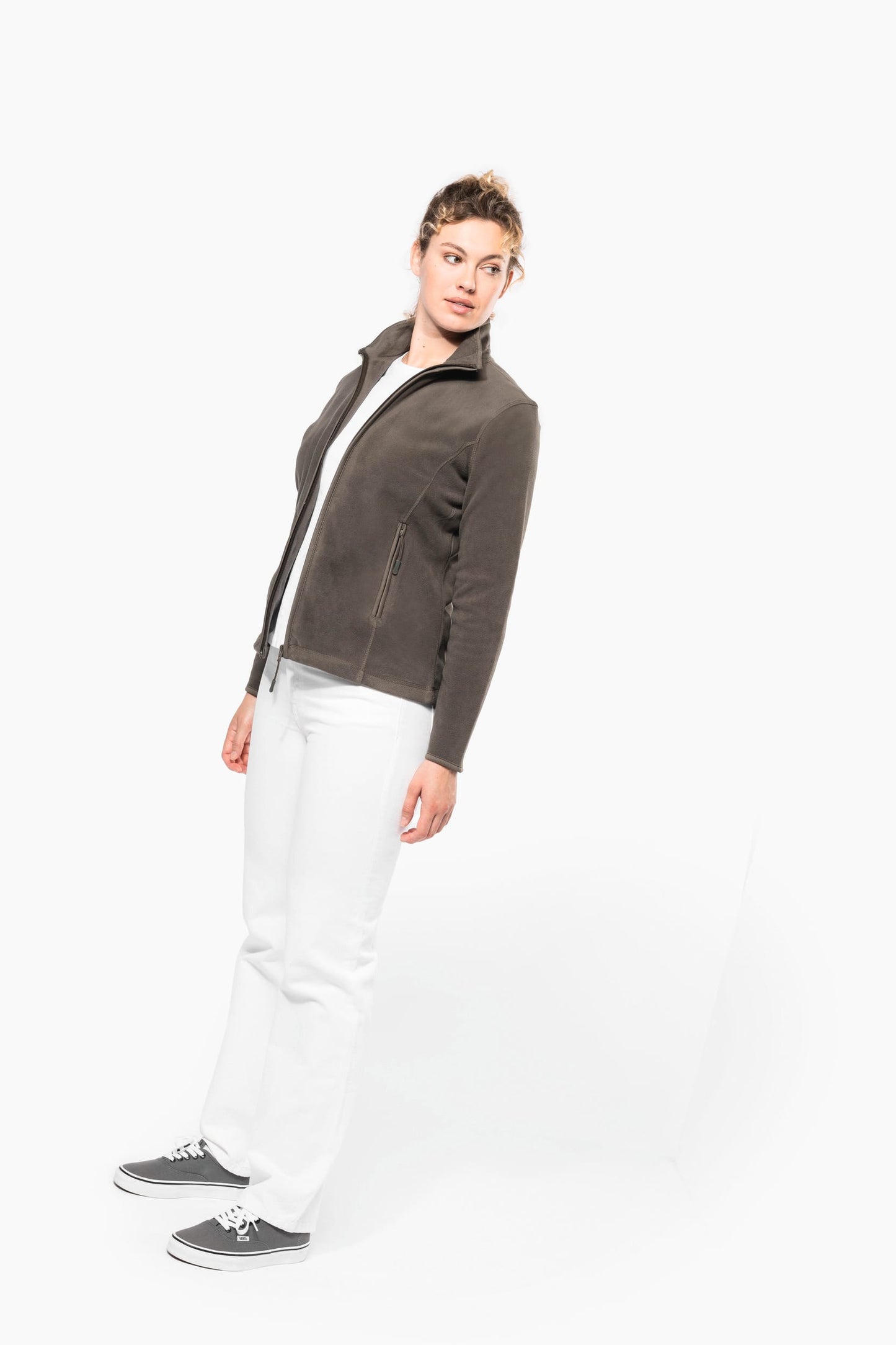 K907A - Giacca micropile con zip donna