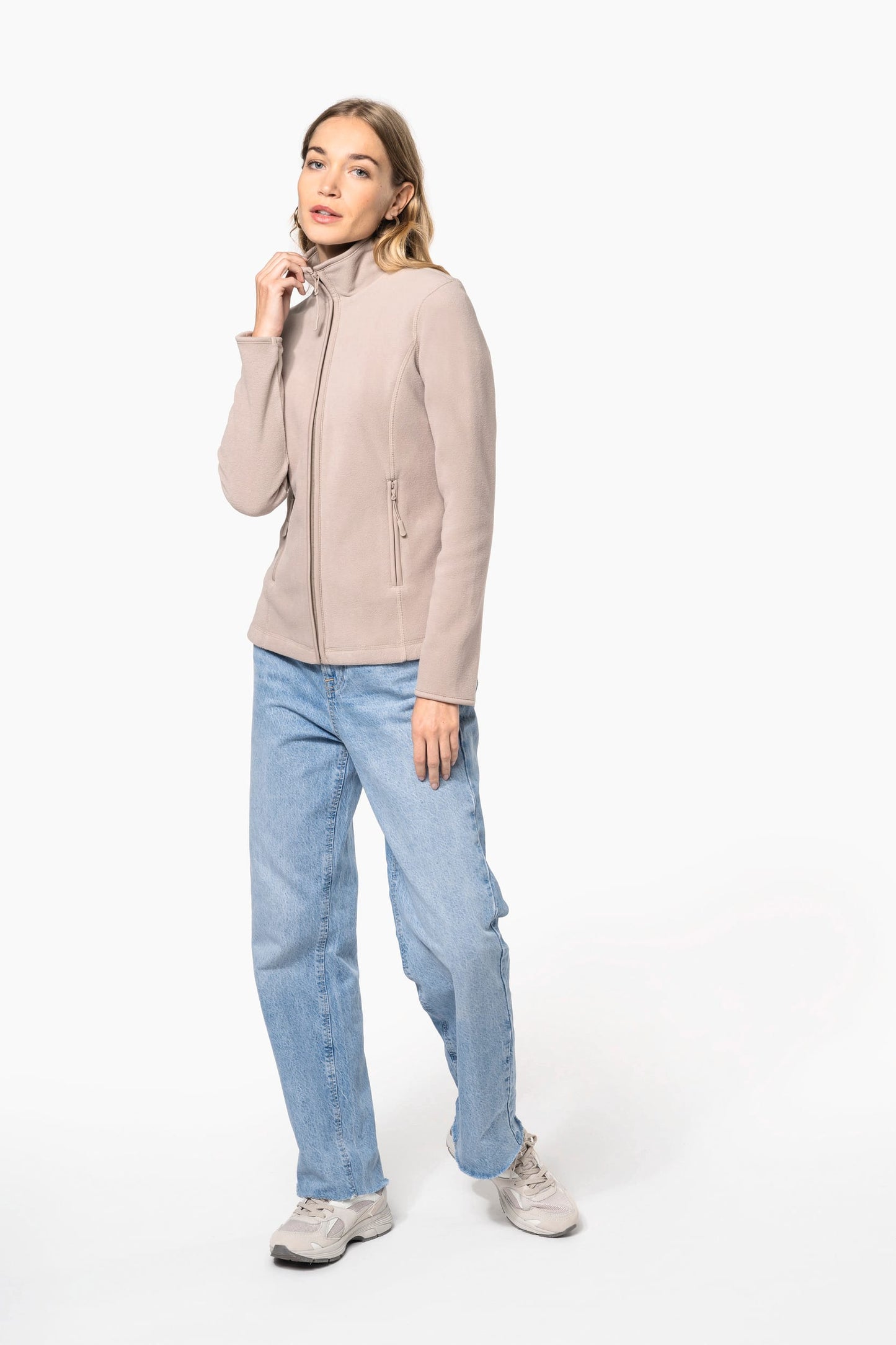 K907A - Giacca micropile con zip donna