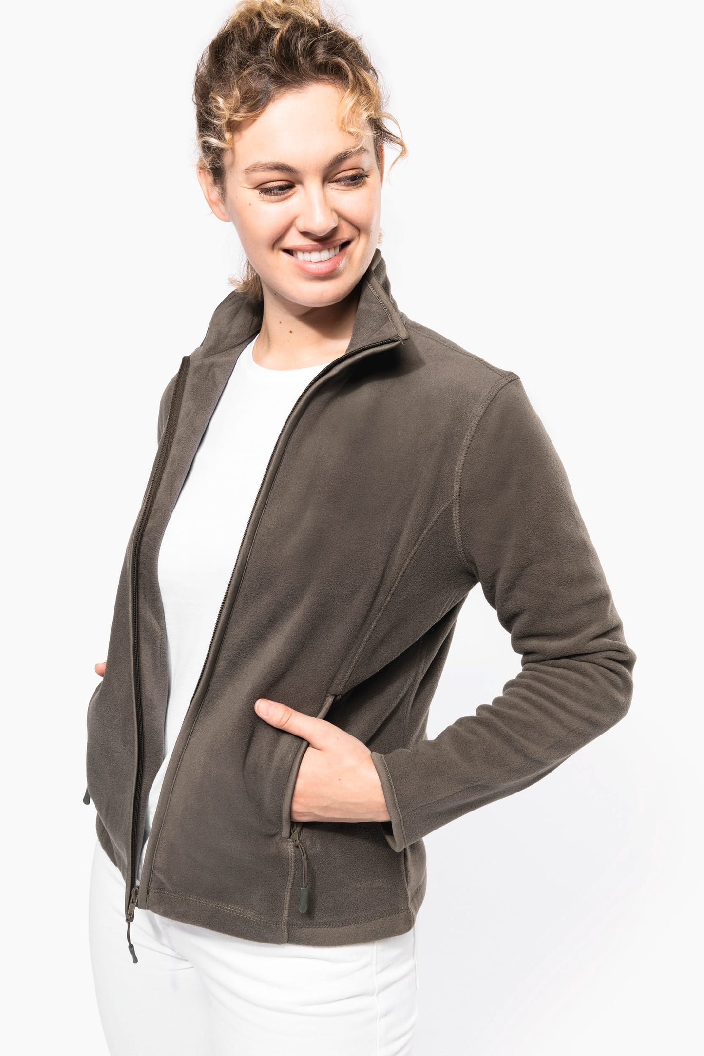 K907A - Giacca micropile con zip donna
