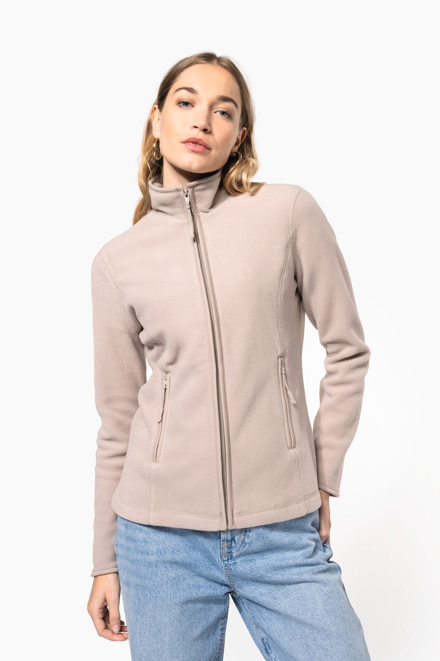 K907A - Giacca micropile con zip donna