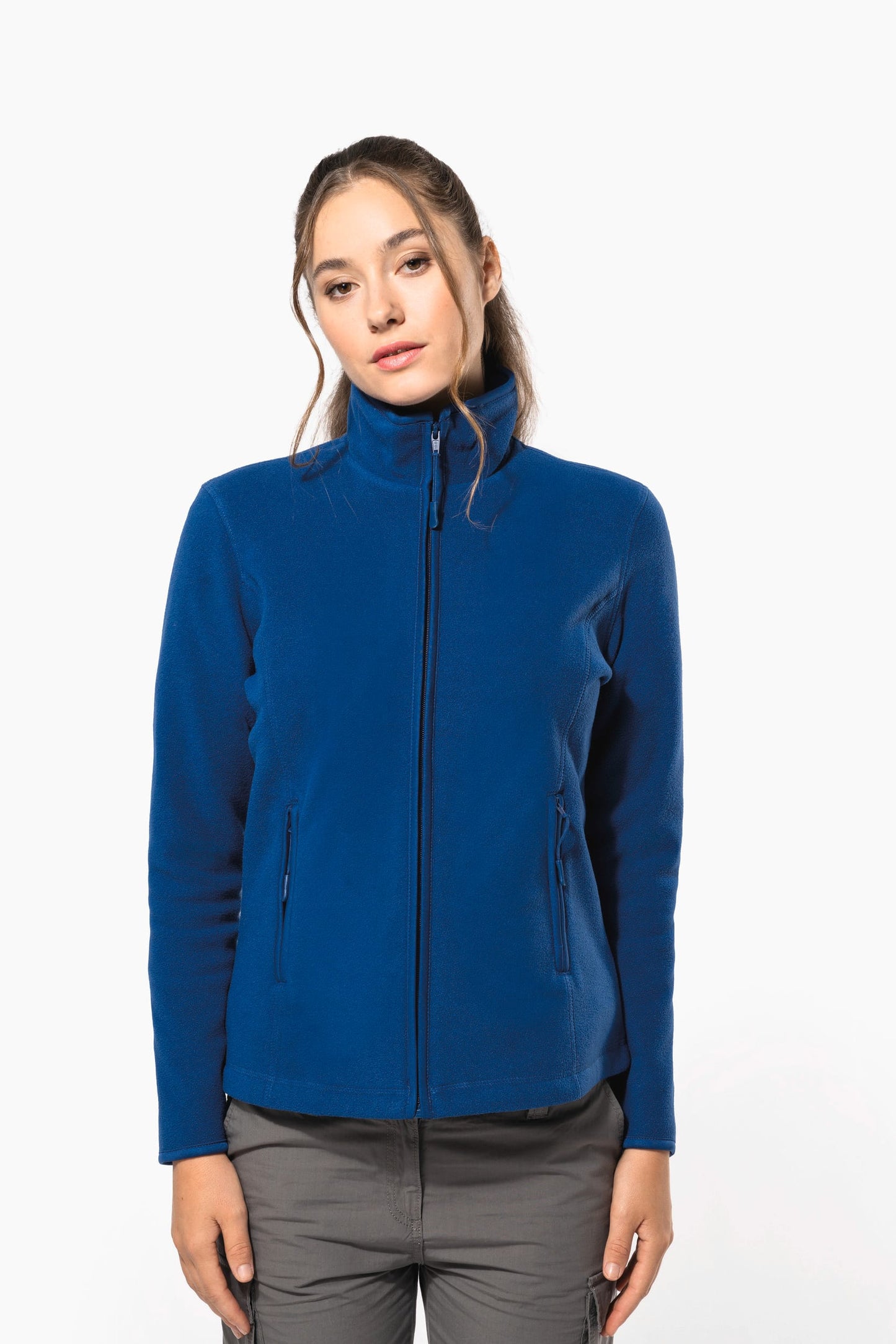 K907A - Giacca micropile con zip donna