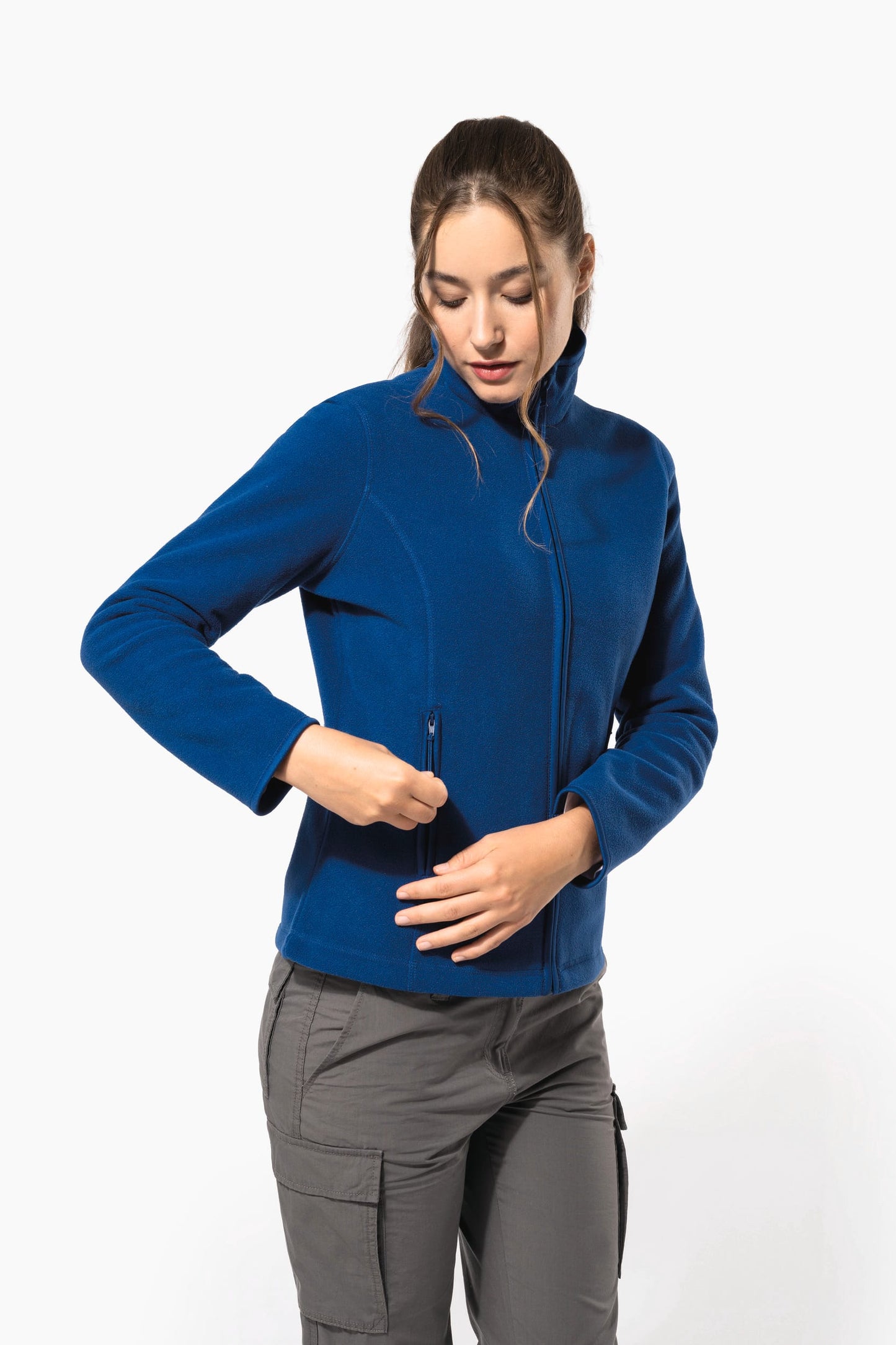 K907A - Giacca micropile con zip donna