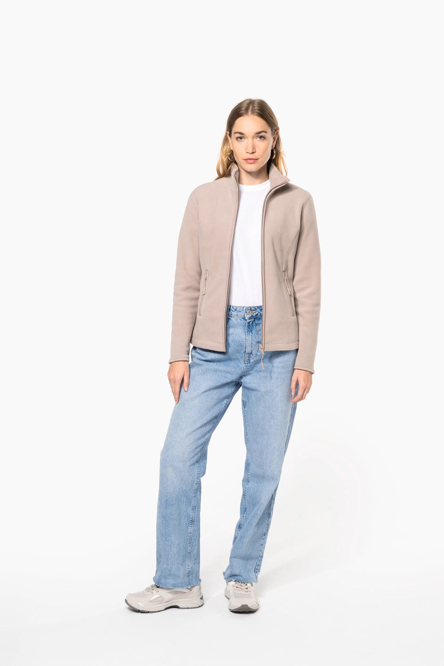 K907A - Giacca micropile con zip donna