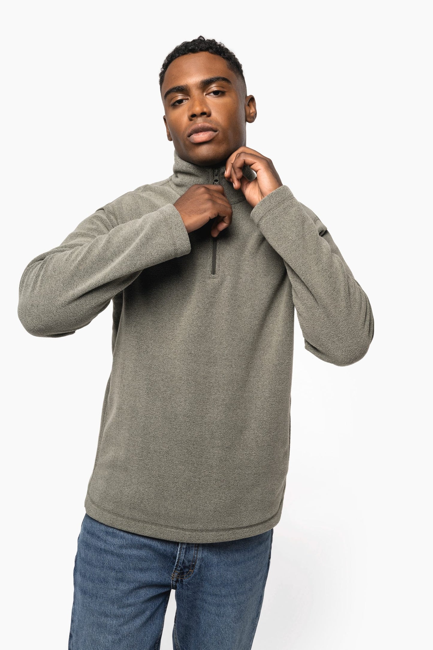 K912AX - Enzo - Giacca in micropile zip a 1/4