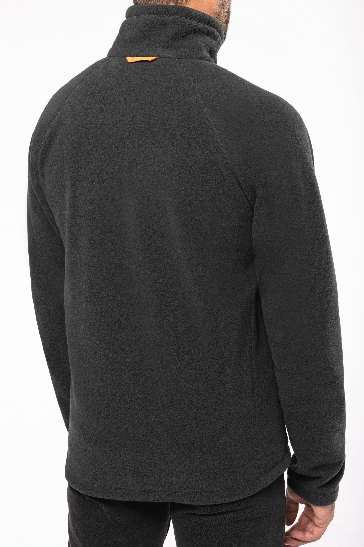 K917 - Giacca micropile con zip manica raglan uomo