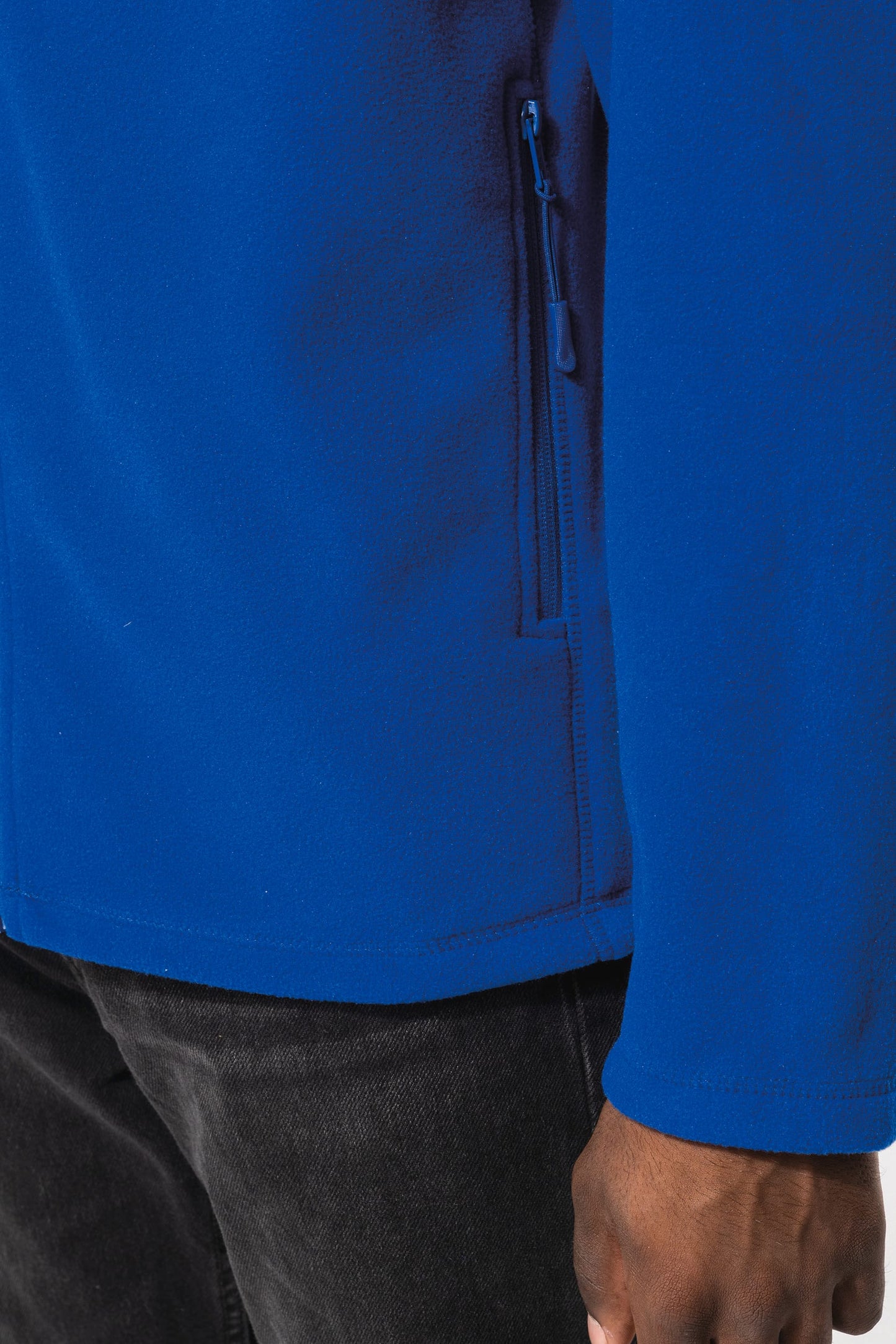 K917 - Giacca micropile con zip manica raglan uomo
