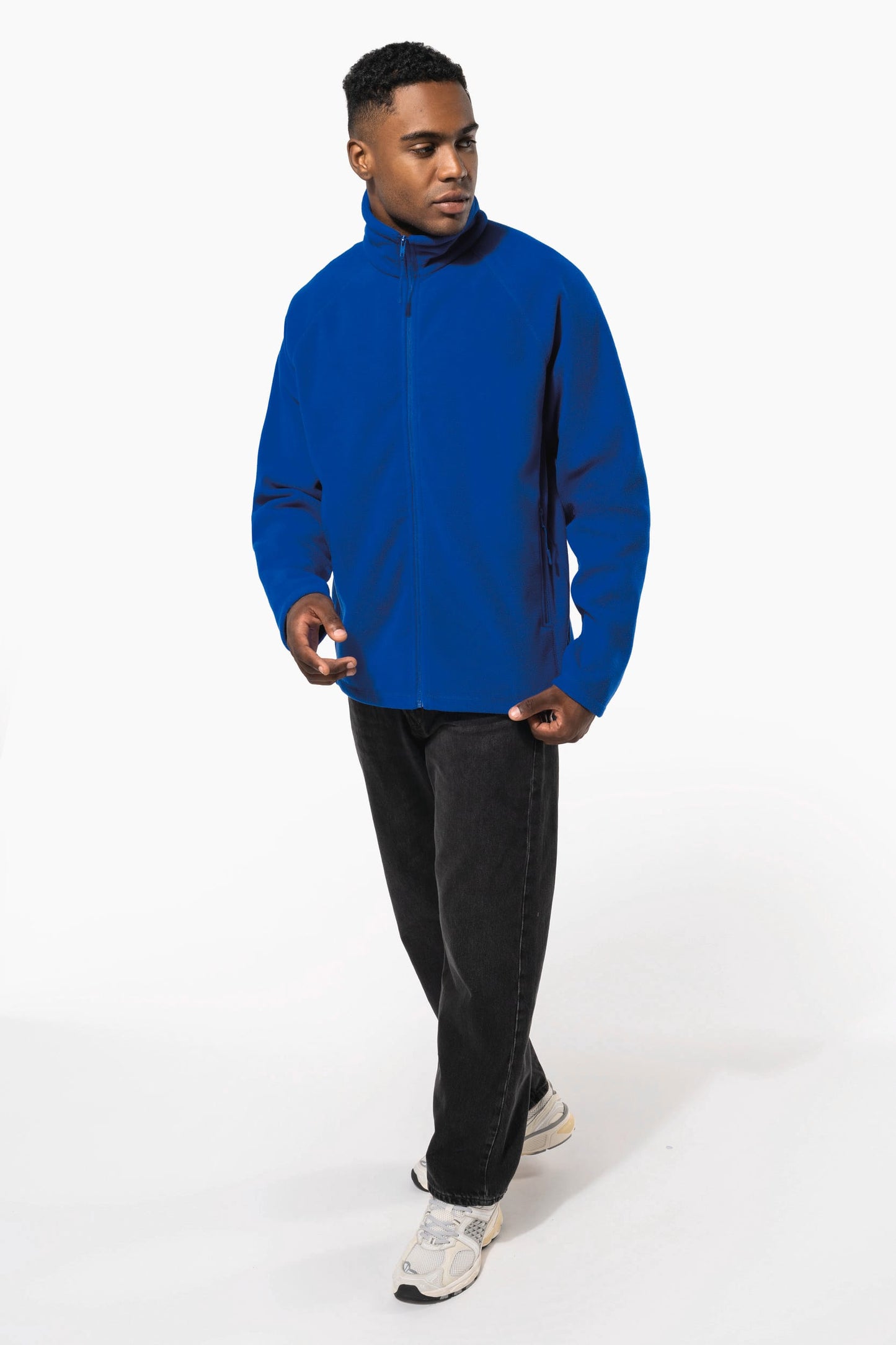 K917 - Giacca micropile con zip manica raglan uomo
