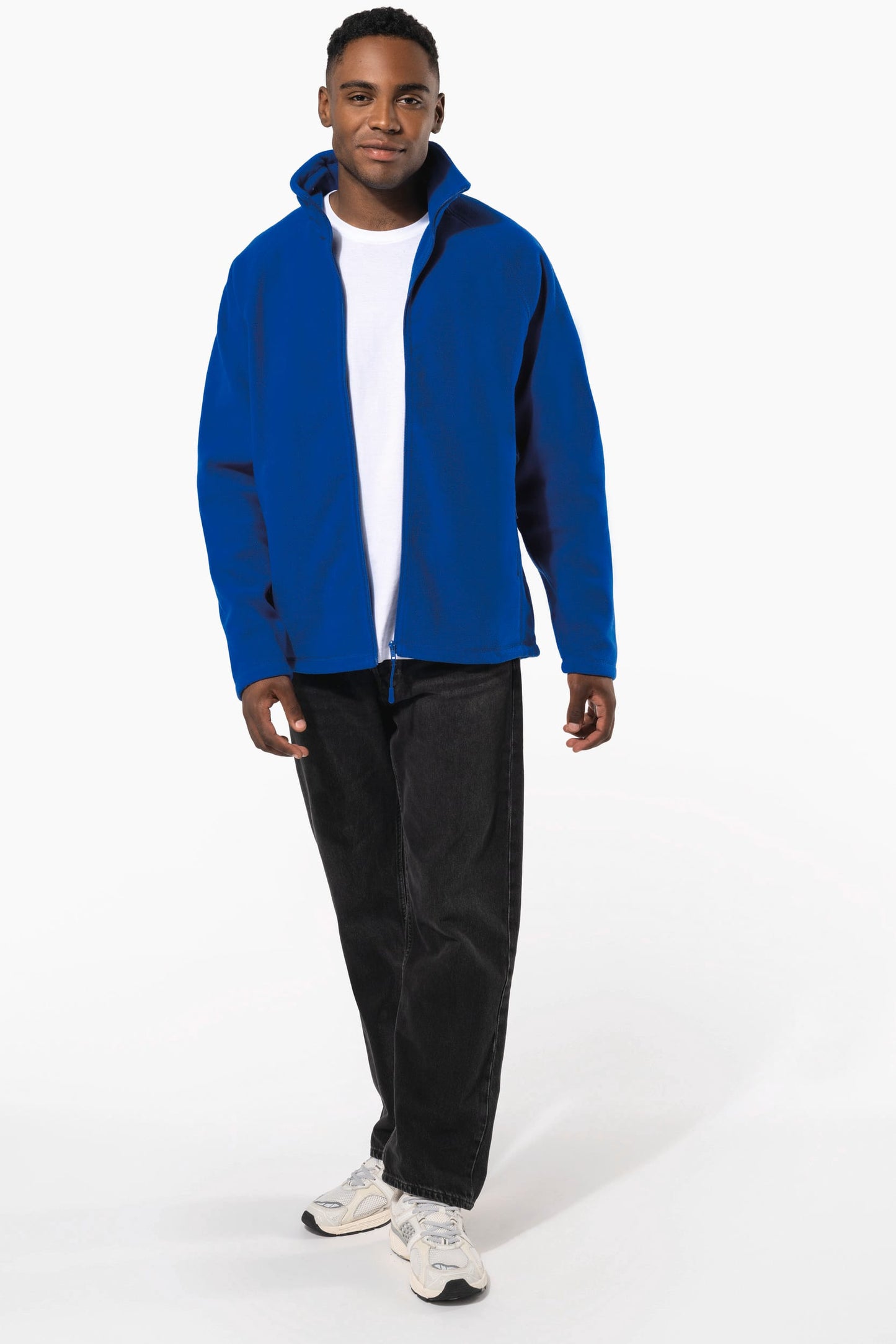 K917 - Giacca micropile con zip manica raglan uomo