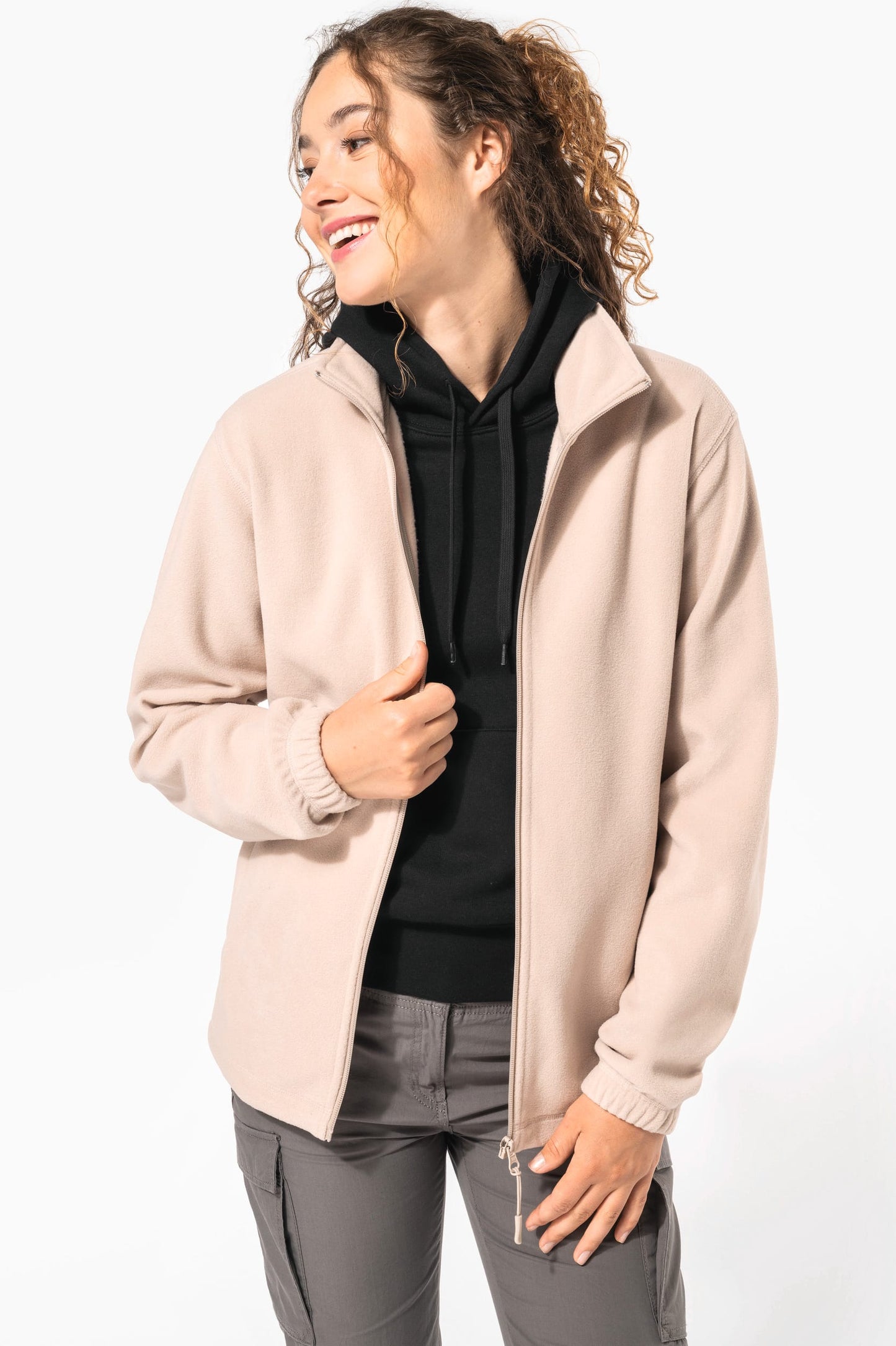 K940X - Giacca in pile regolabile con polsini elasticizzati