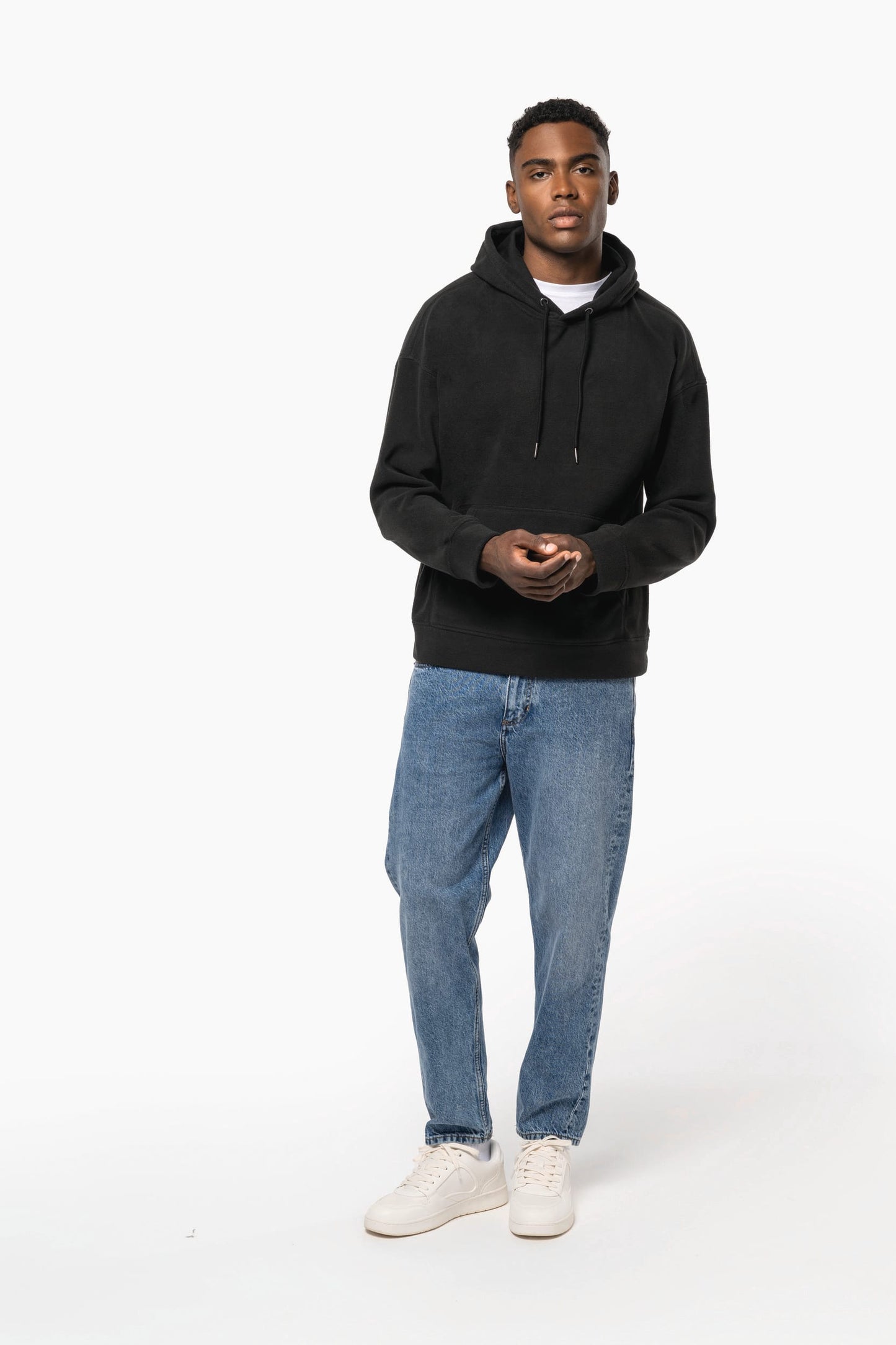 K949 - Felpa unisex con cappuccio oversize in pile riciclato