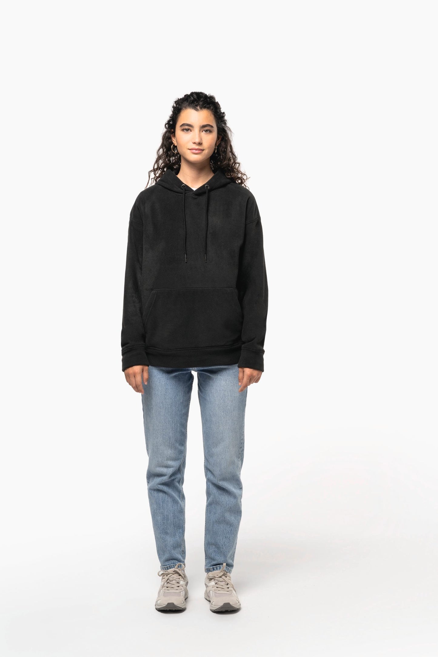 K949 - Felpa unisex con cappuccio oversize in pile riciclato