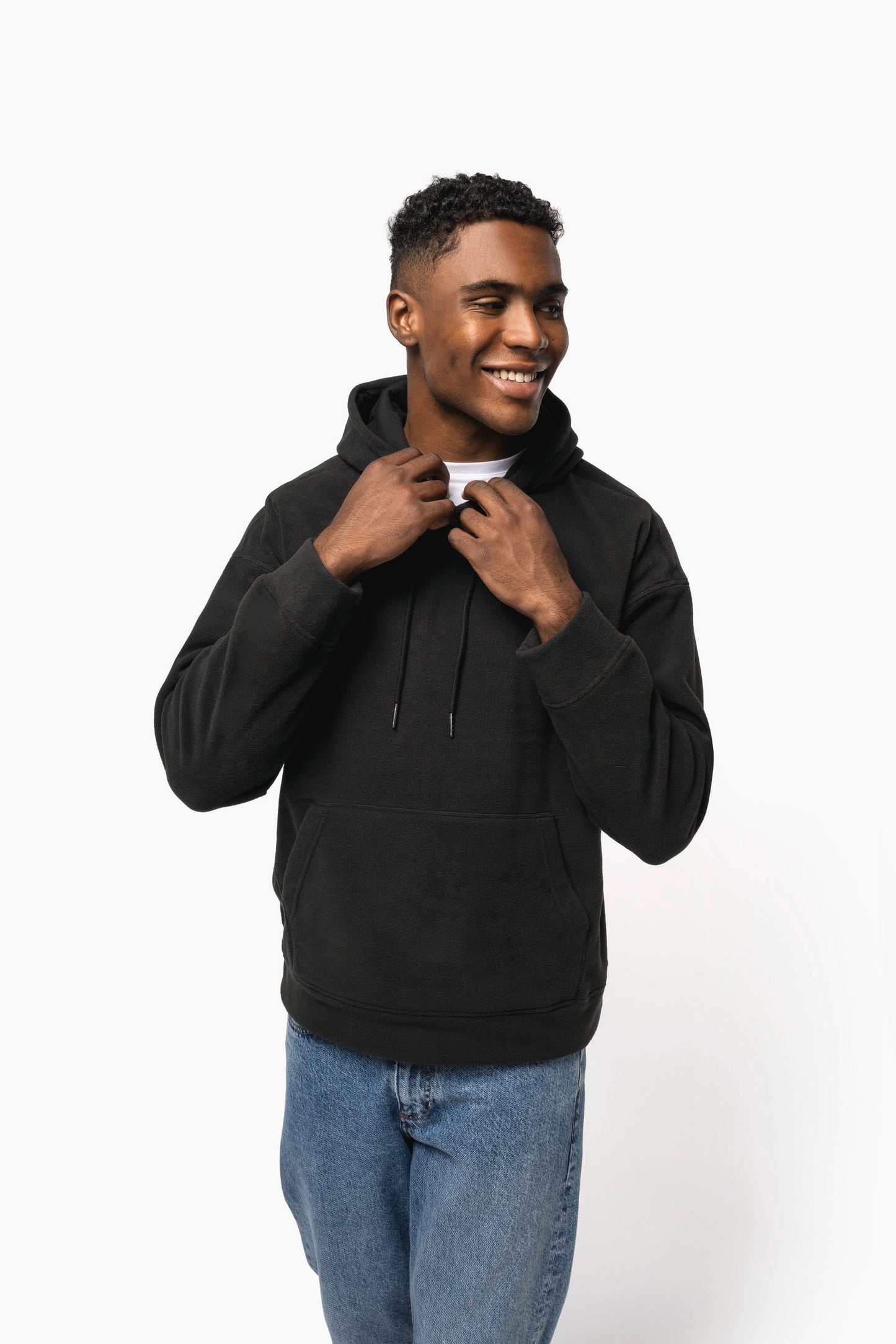 K949 - Felpa unisex con cappuccio oversize in pile riciclato
