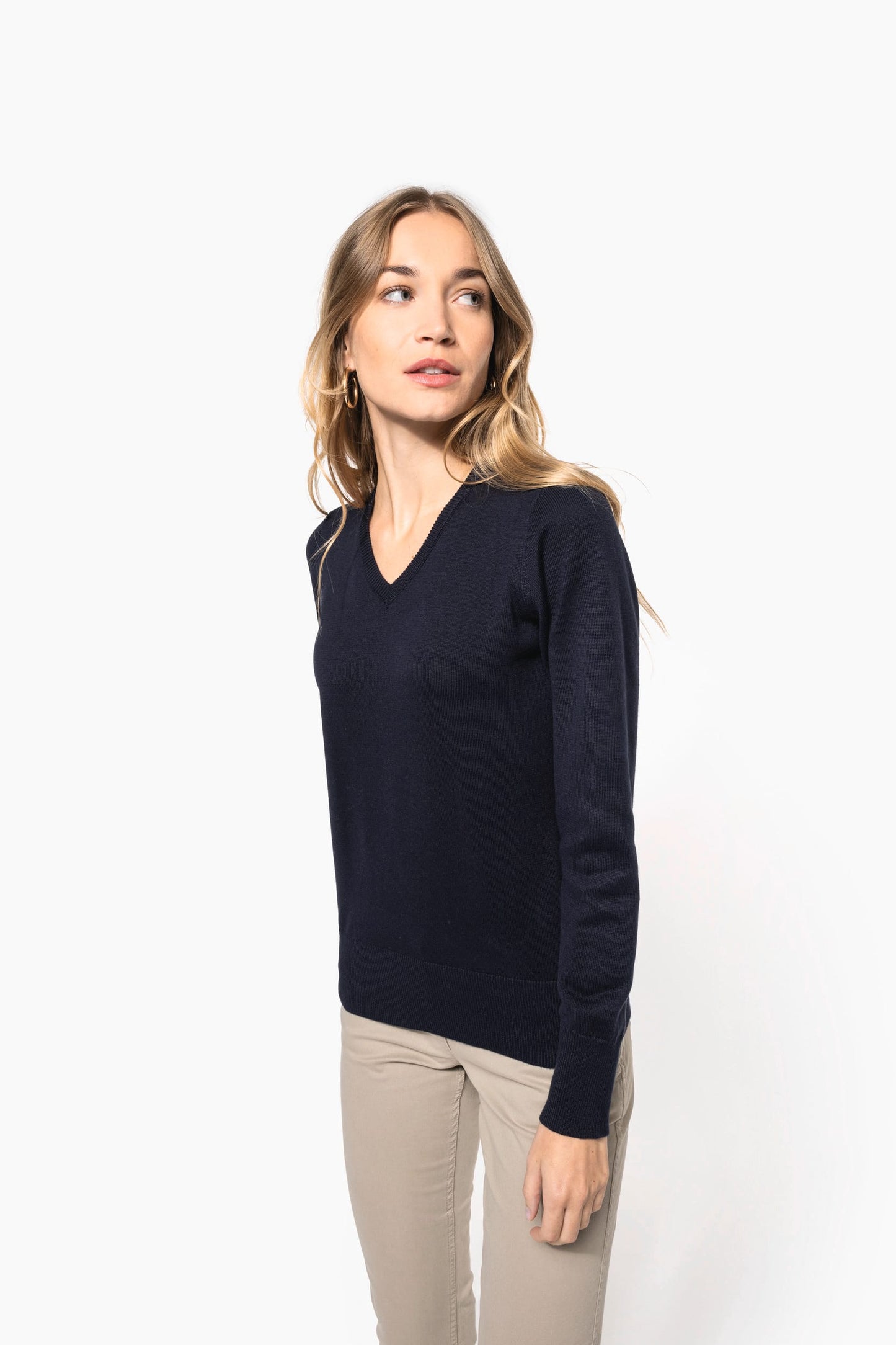 K966 - Maglione donna scollo a V