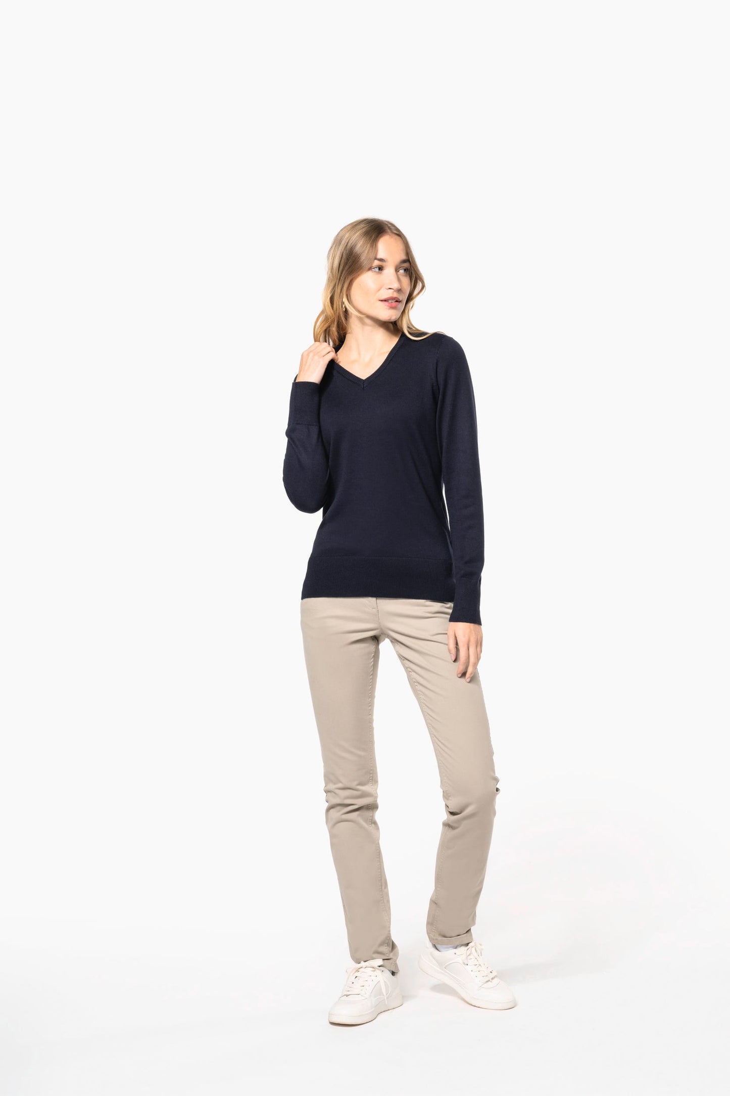 K966 - Maglione donna scollo a V