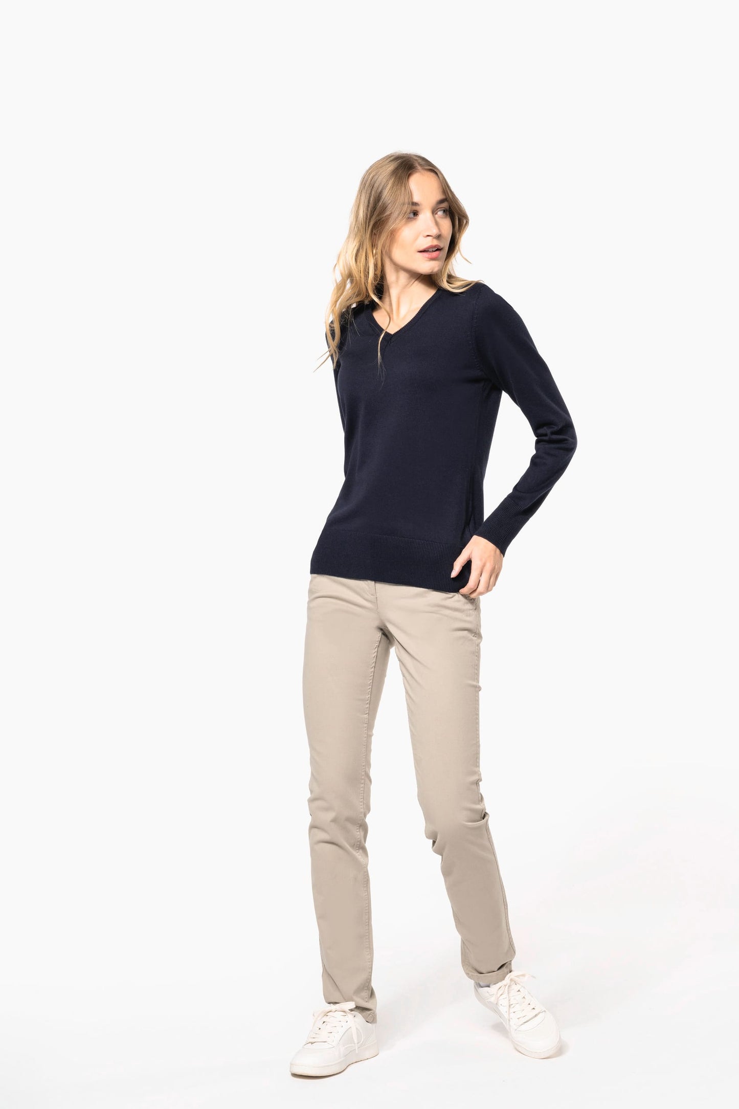 K966 - Maglione donna scollo a V