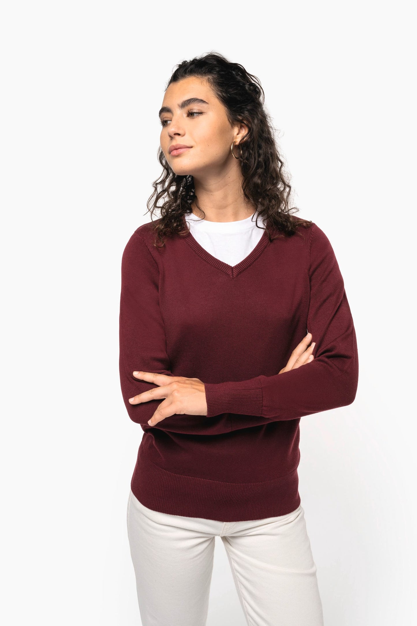 K966 - Maglione donna scollo a V