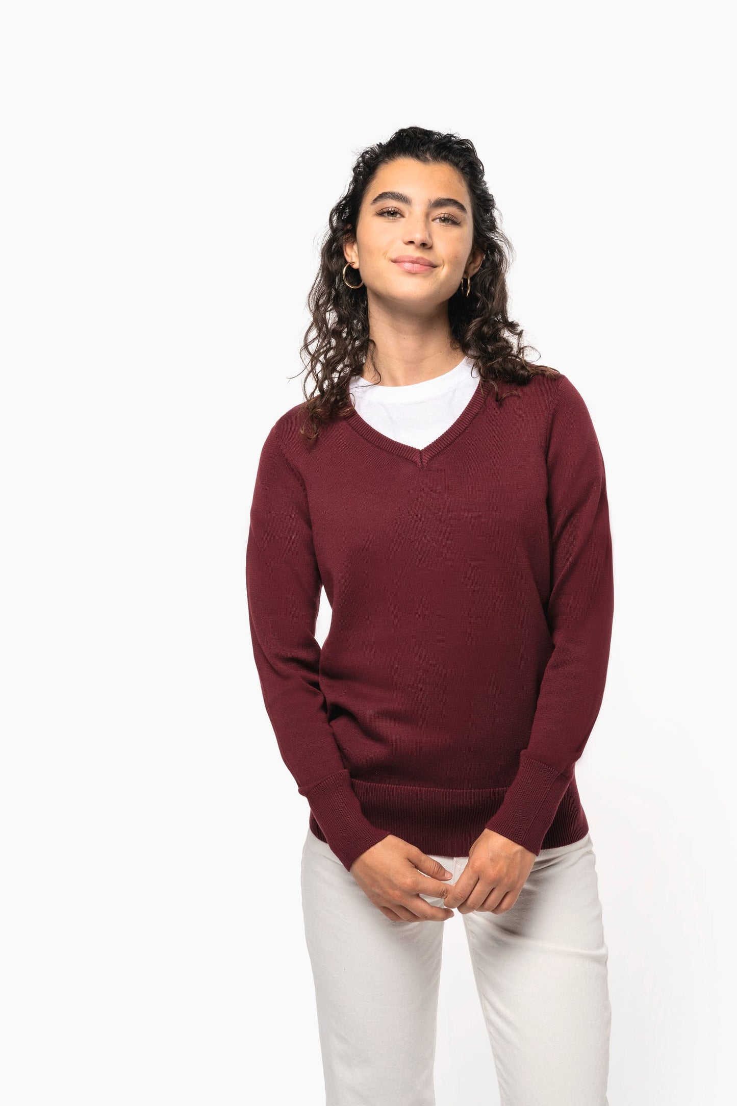 K966 - Maglione donna scollo a V