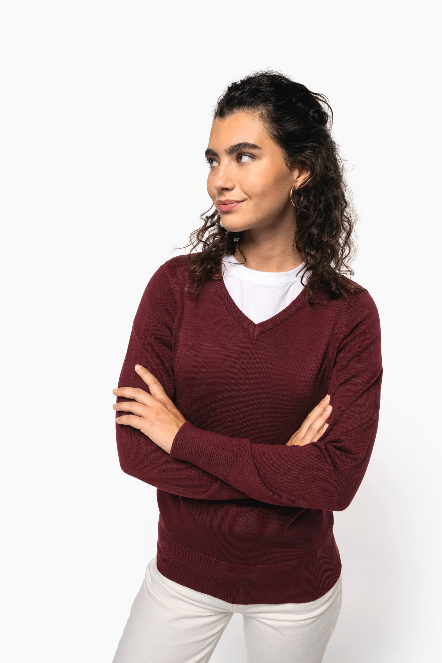 K966 - Maglione donna scollo a V