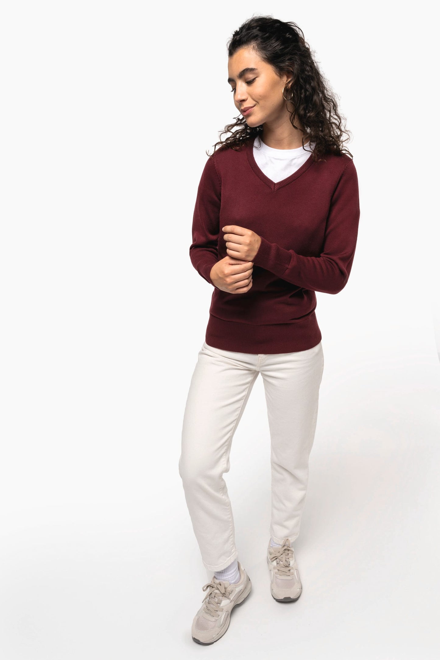 K966 - Maglione donna scollo a V