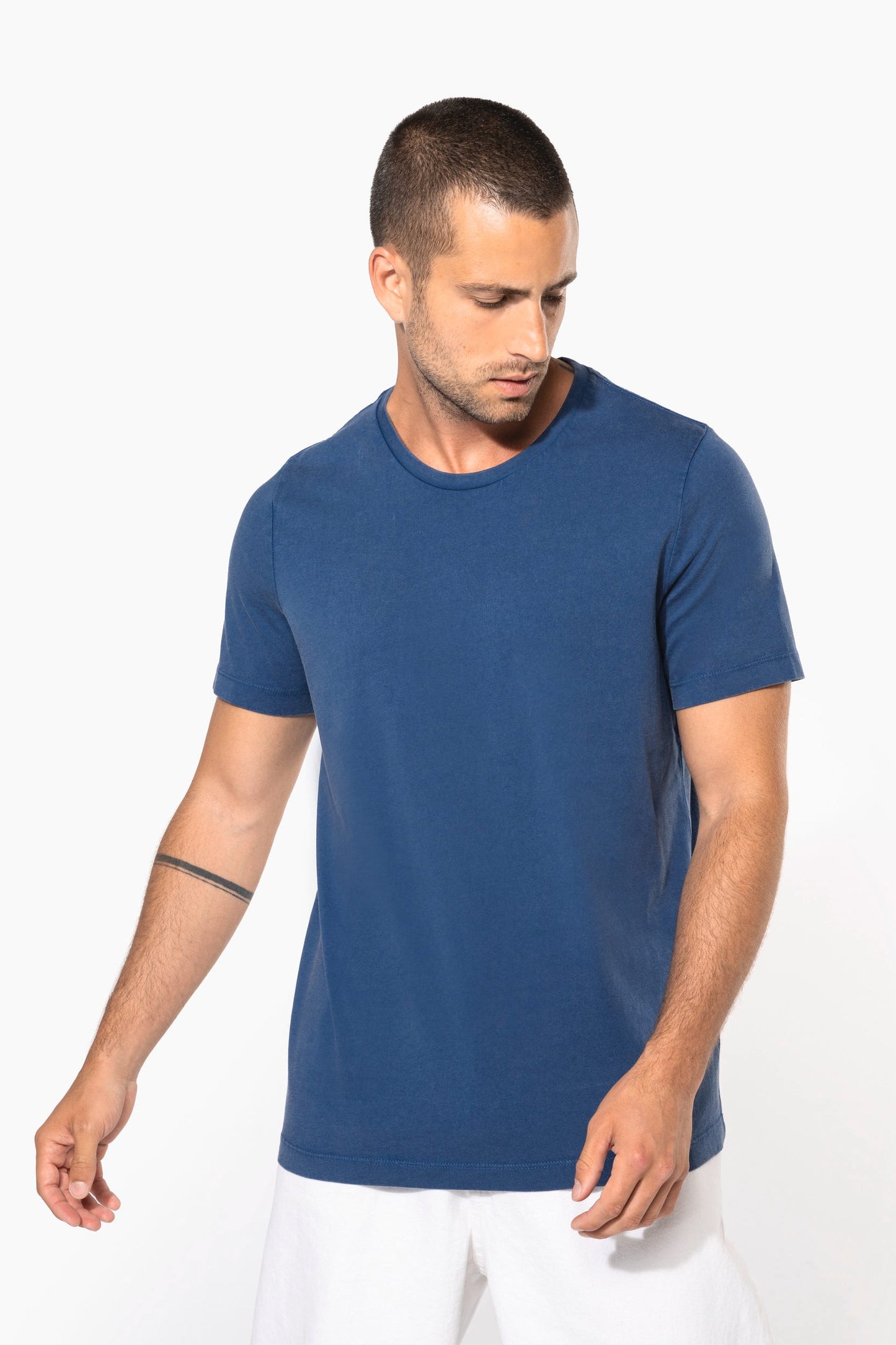KV2115 - T-shirt uomo manica corta slavata Vintage look