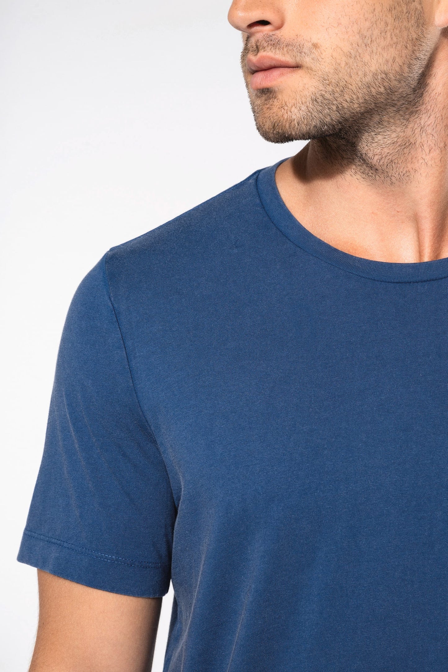KV2115 - T-shirt uomo manica corta slavata Vintage look