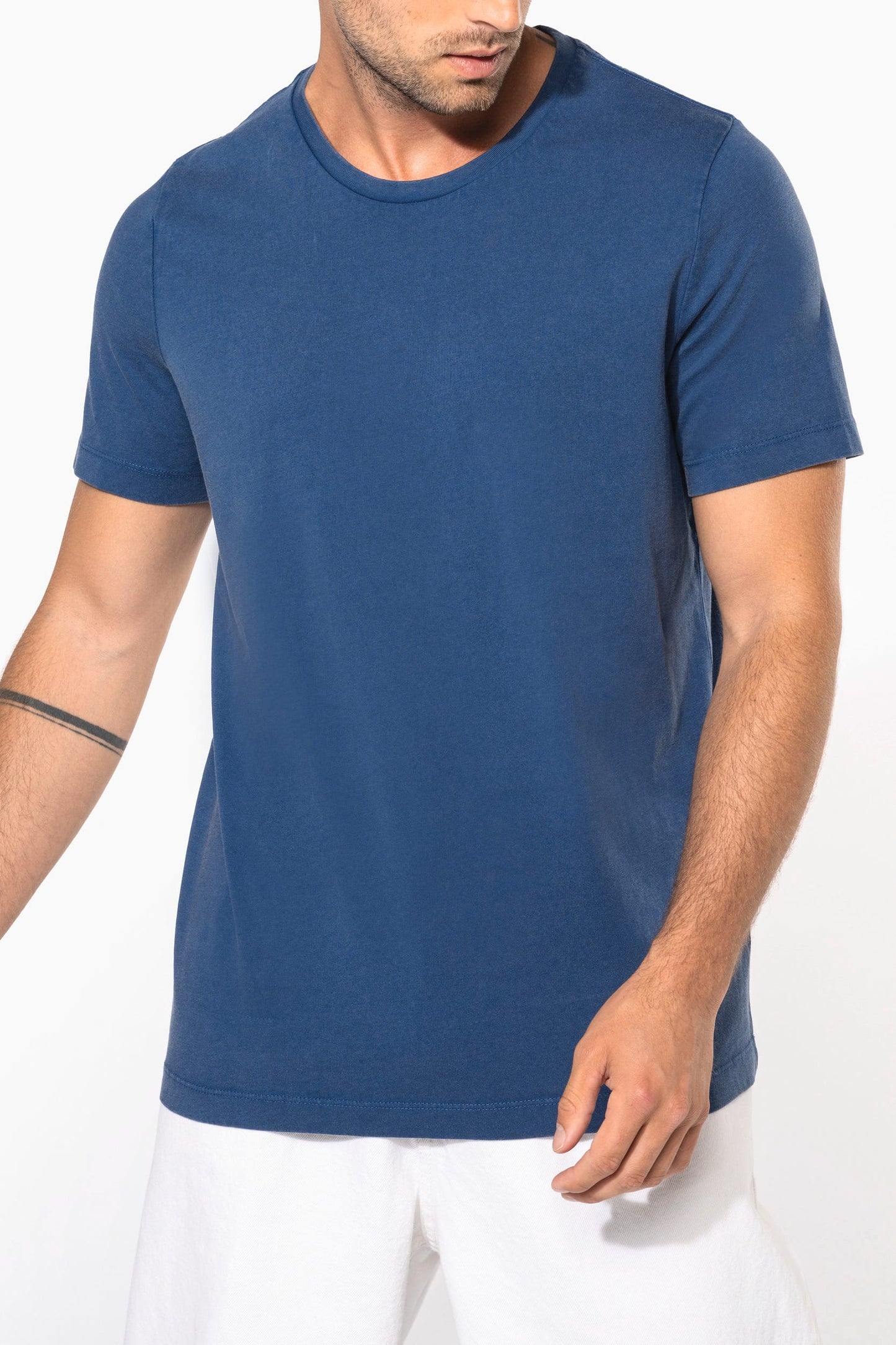 KV2115 - T-shirt uomo manica corta slavata Vintage look