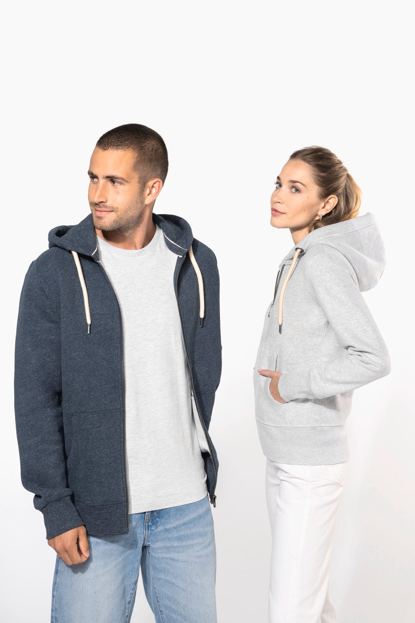 KV2306 - Felpa uomo vintage full zip con cappuccio