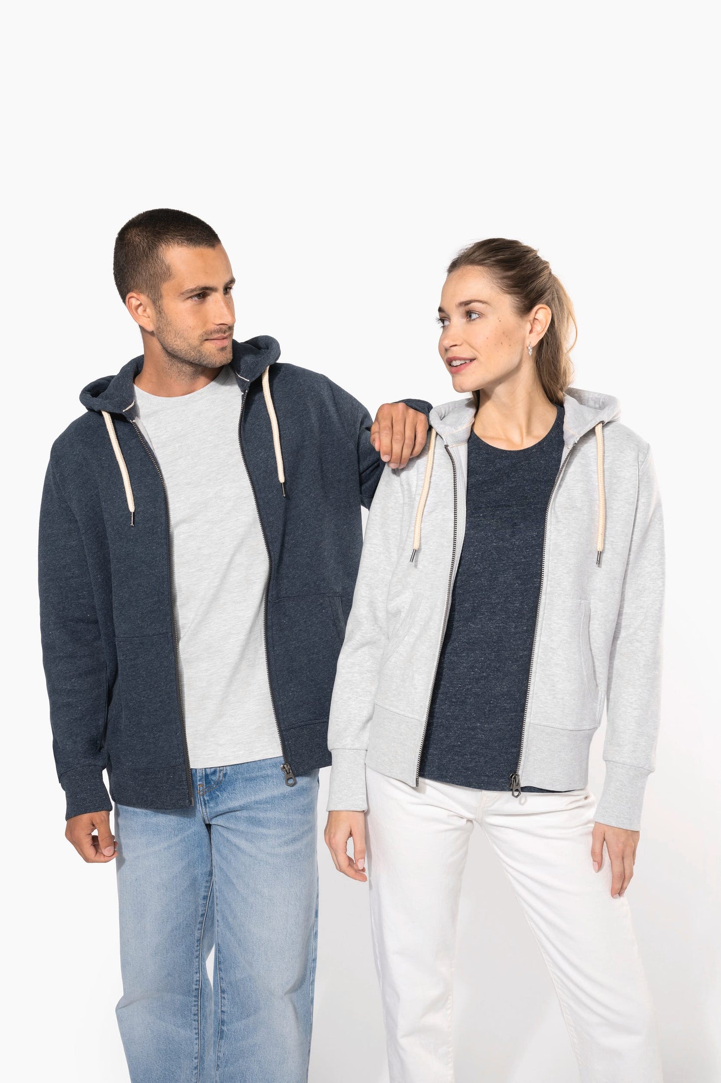 KV2306 - Felpa uomo vintage full zip con cappuccio