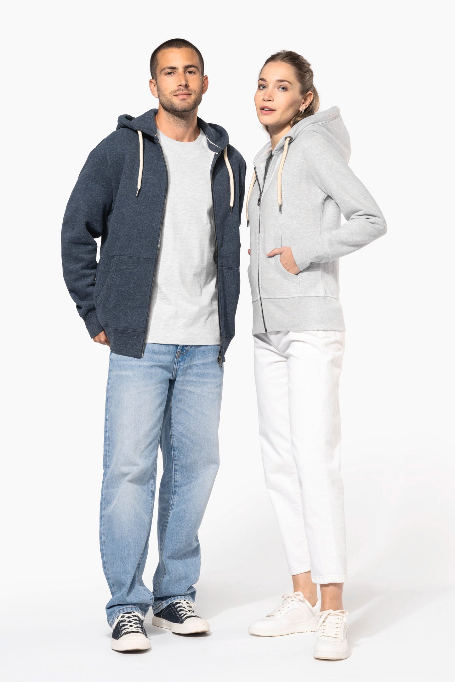 KV2307 - Felpa donna vintage full zip con cappuccio