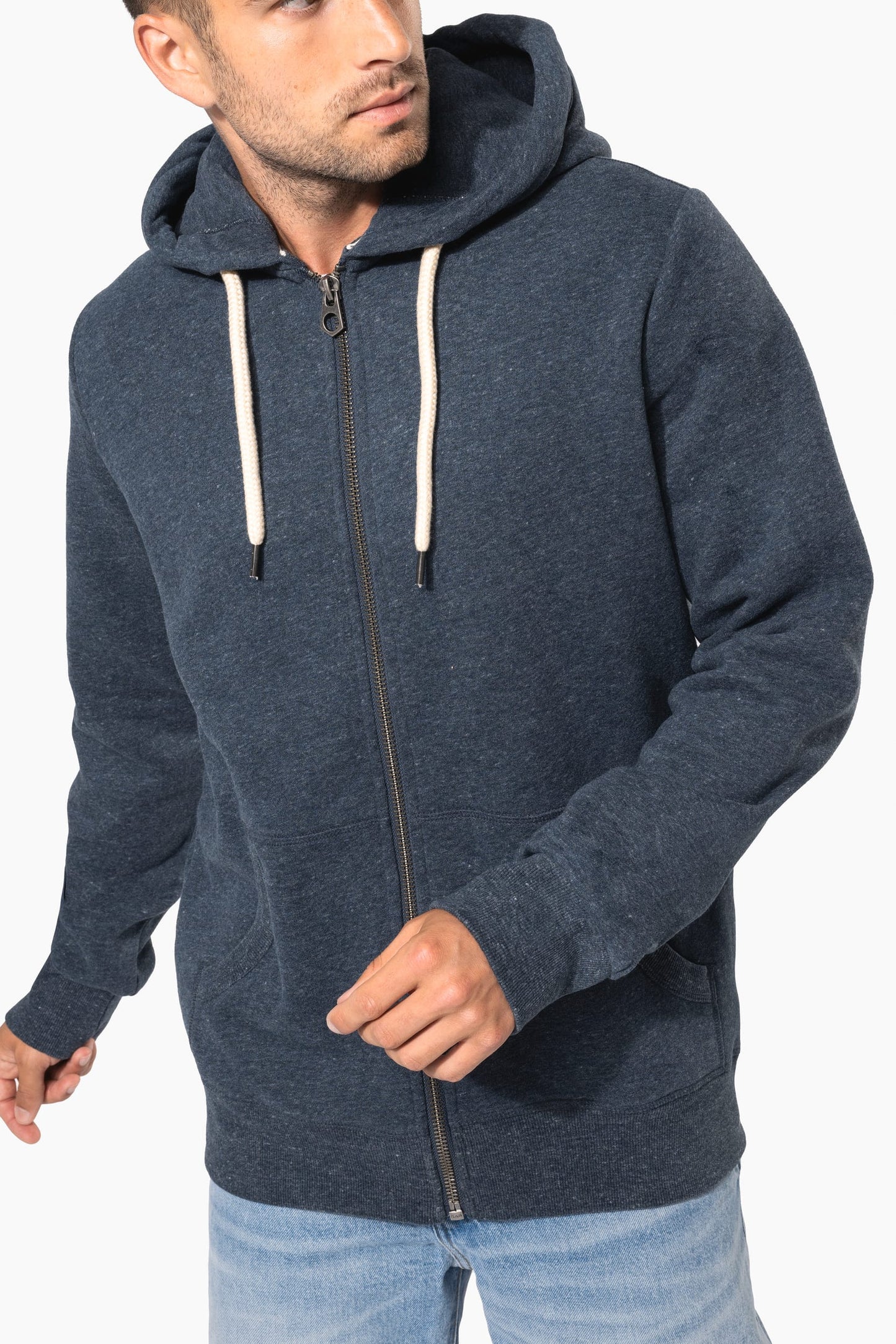 KV2306 - Felpa uomo vintage full zip con cappuccio