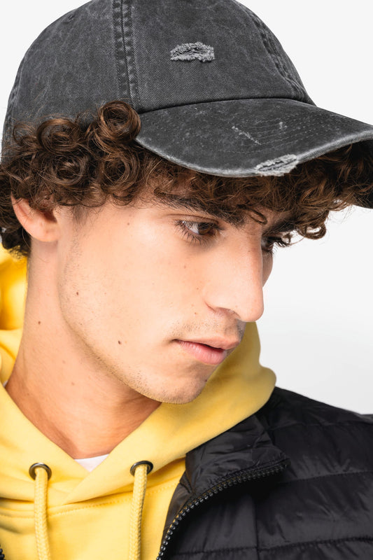 Cappellino unisex ecosostenibile effetto strappato (NS026)