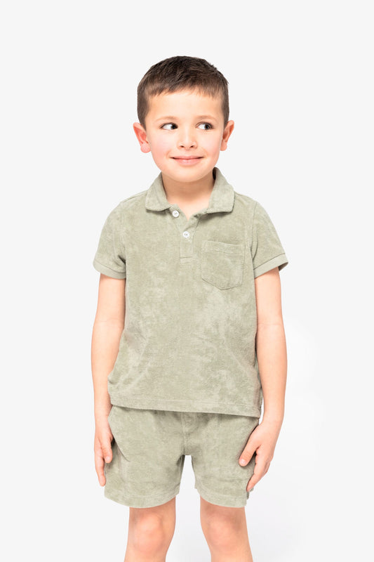 Polo ragazzo ecosostenibile in spugna (NS218)