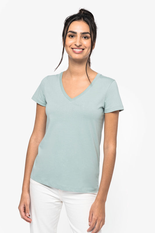 T-shirt donna ecosostenibile scollo a V (NS334C)
