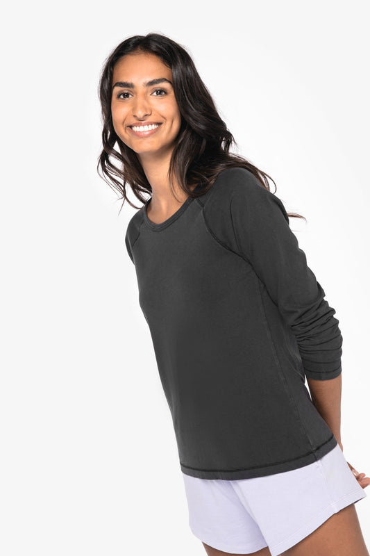 T-shirt raglan donna ecosostenibile maniche lunghe (NS339)