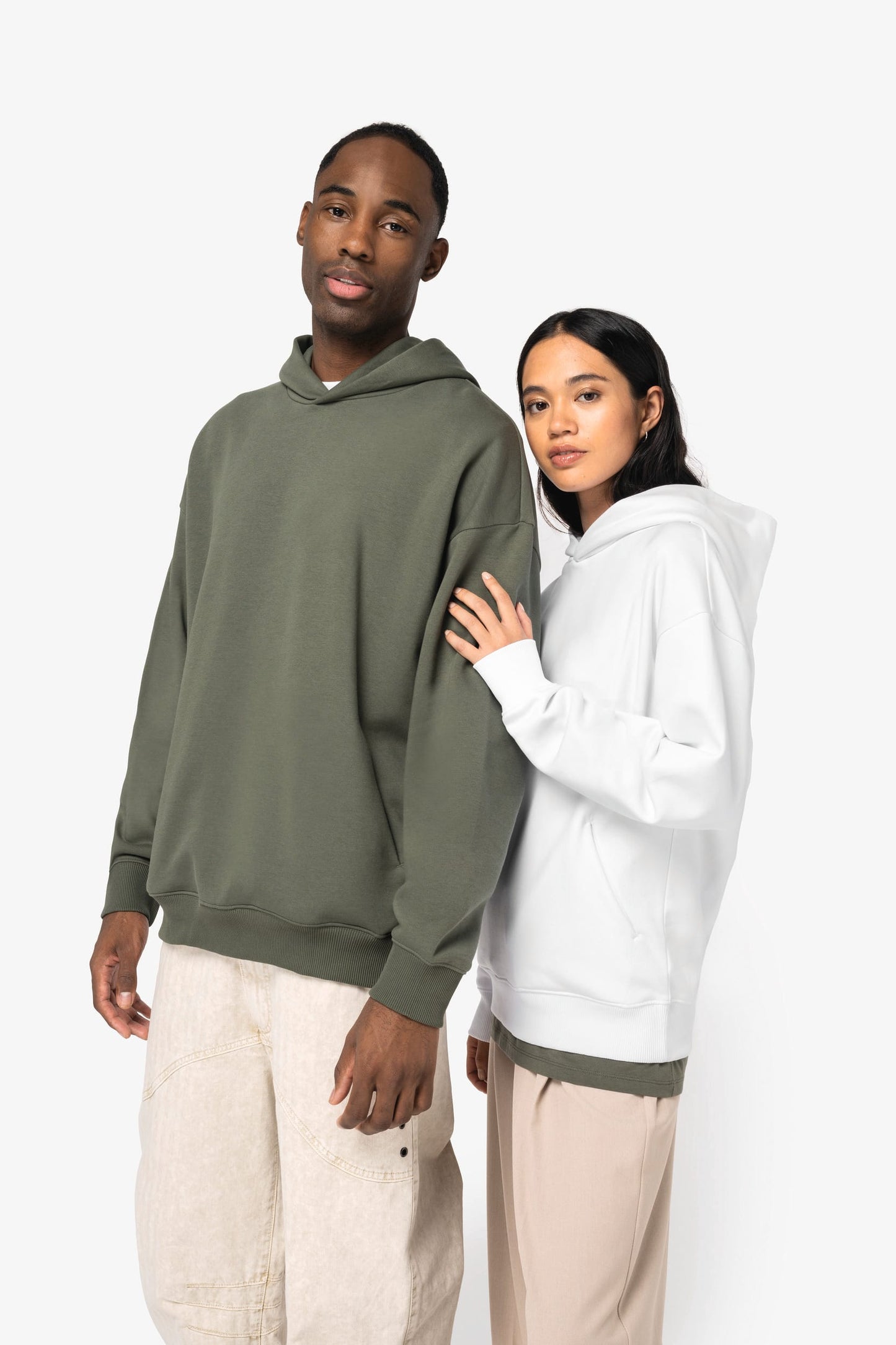 NS408 Felpa con cappuccio unisex oversize ecosostenibile COLORATE