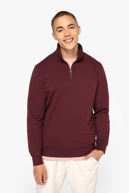 Felpa uomo ecosostenibile a collo alto con zip (NS428)