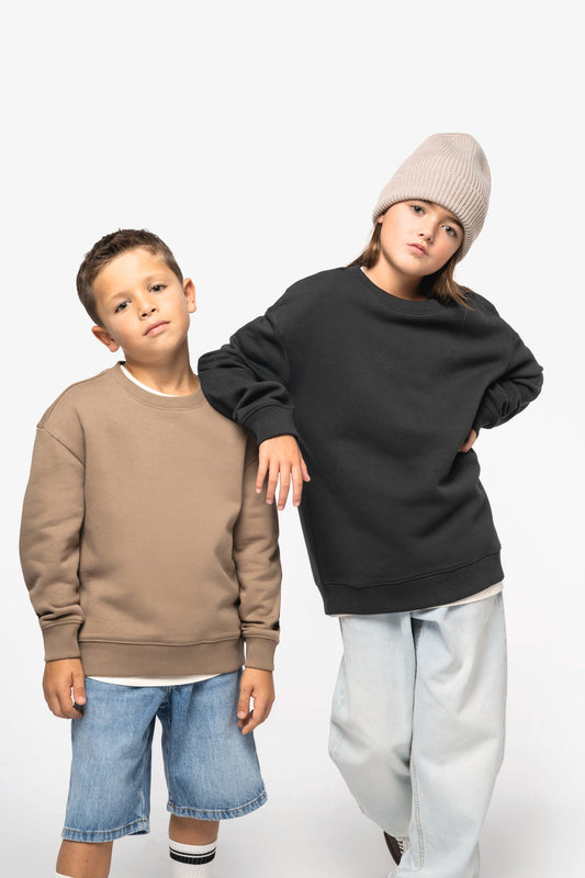 Felpa girocollo bambino ecosostenibile oversize (NS437)