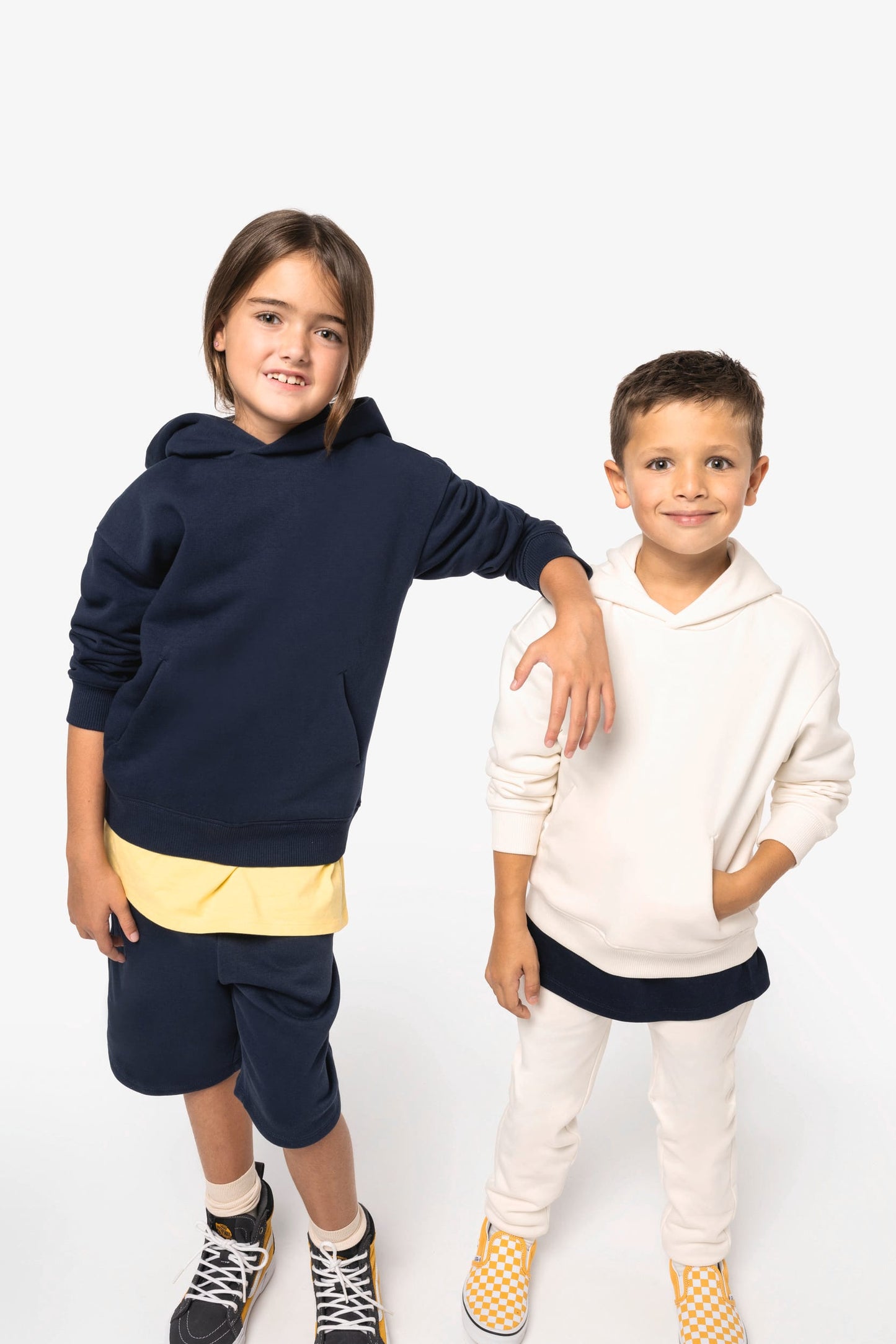 Felpa con cappuccio bambino ecosostenibile oversize (NS438)