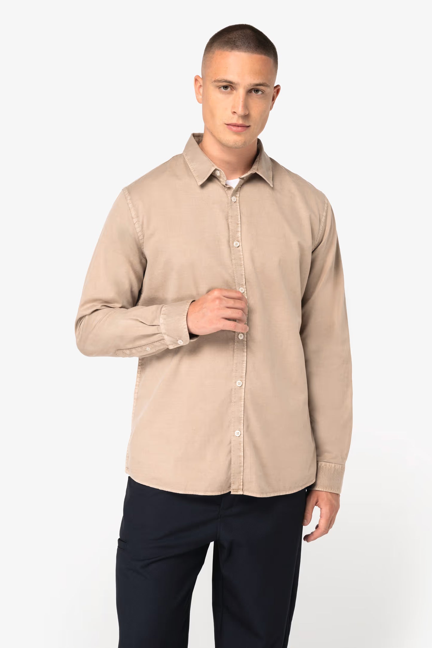 Camicia uomo ecosostenibile slavata  vintage look (NS502C)
