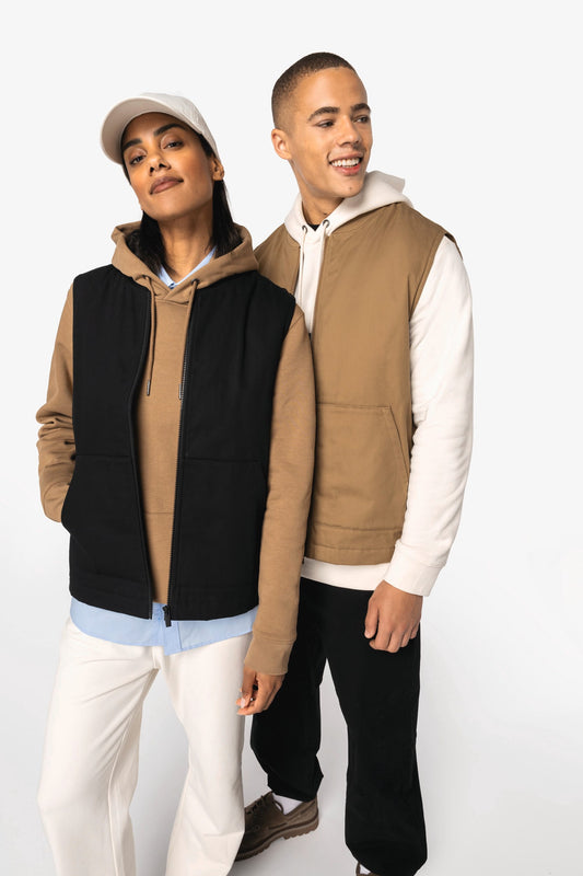 Bodywarmer ecologico unisex imbottito in twill con collo teddy (NS623)