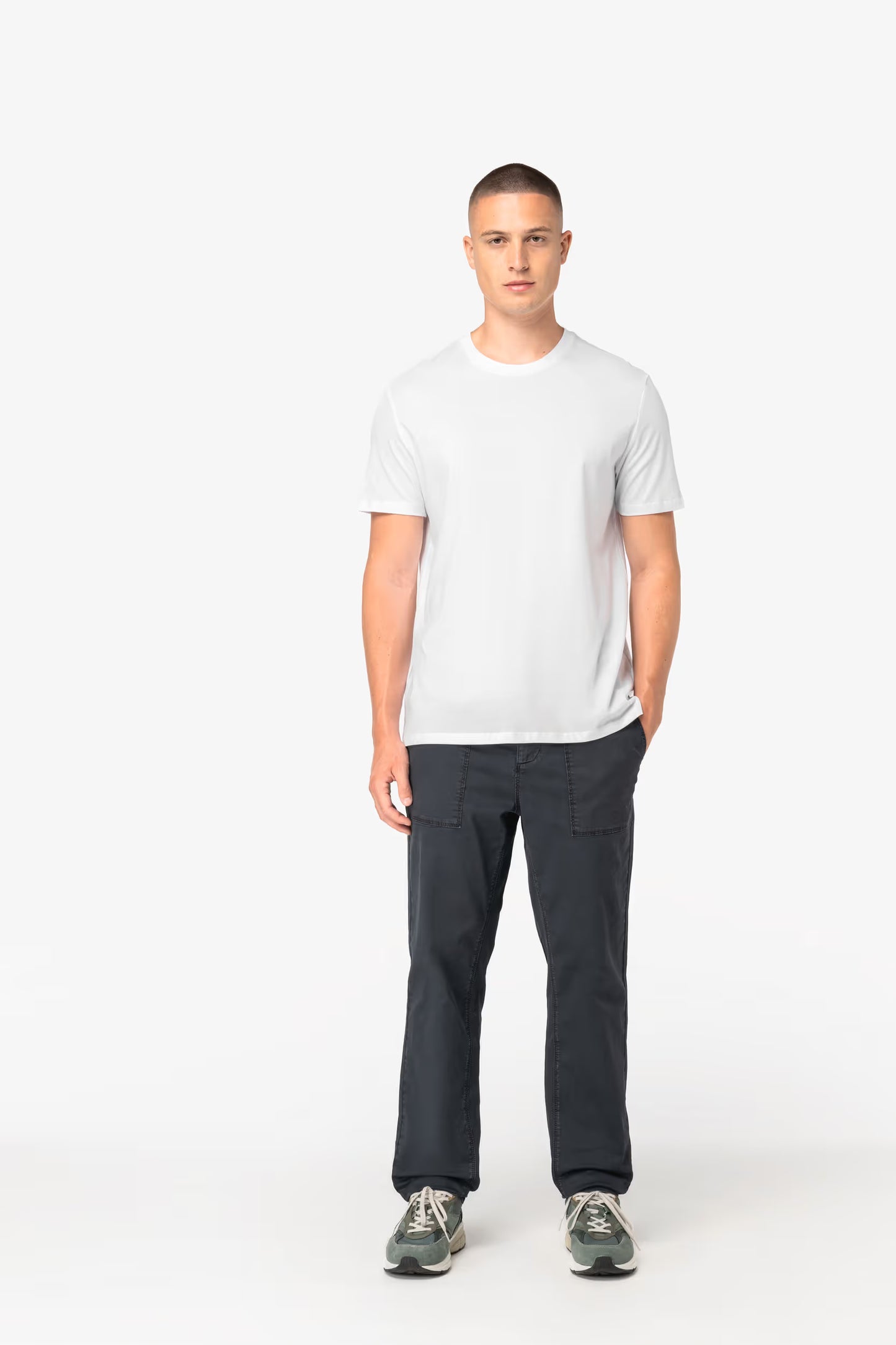 NS735 - Pantalone utility ecosostenibile slavato uomo
