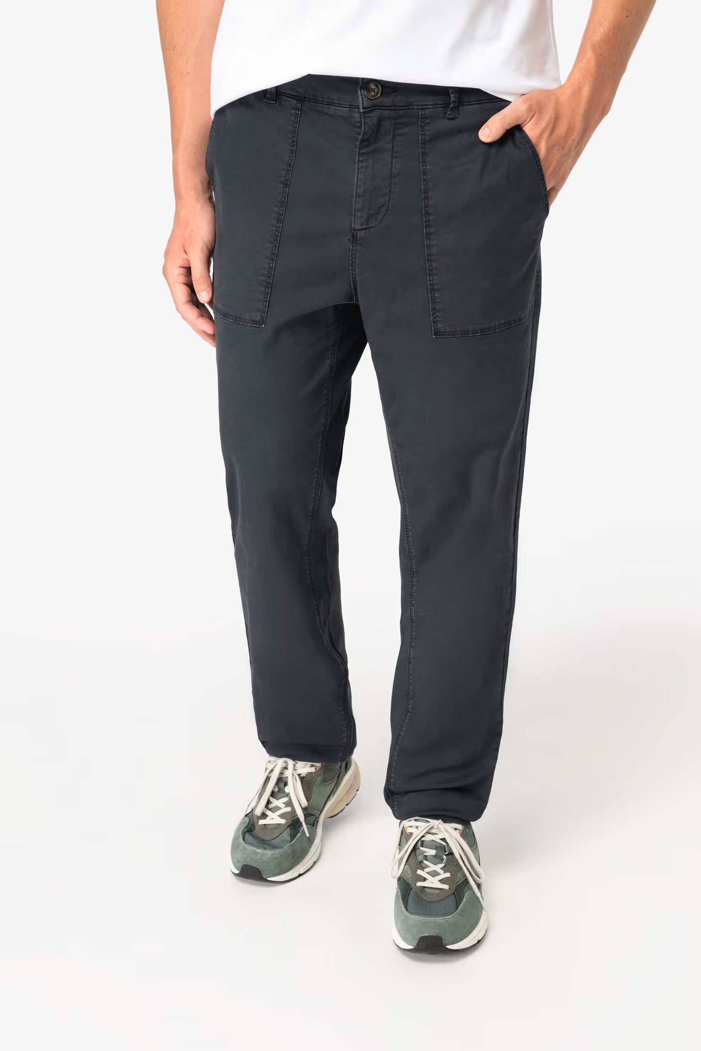NS735 - Pantalone utility ecosostenibile slavato uomo