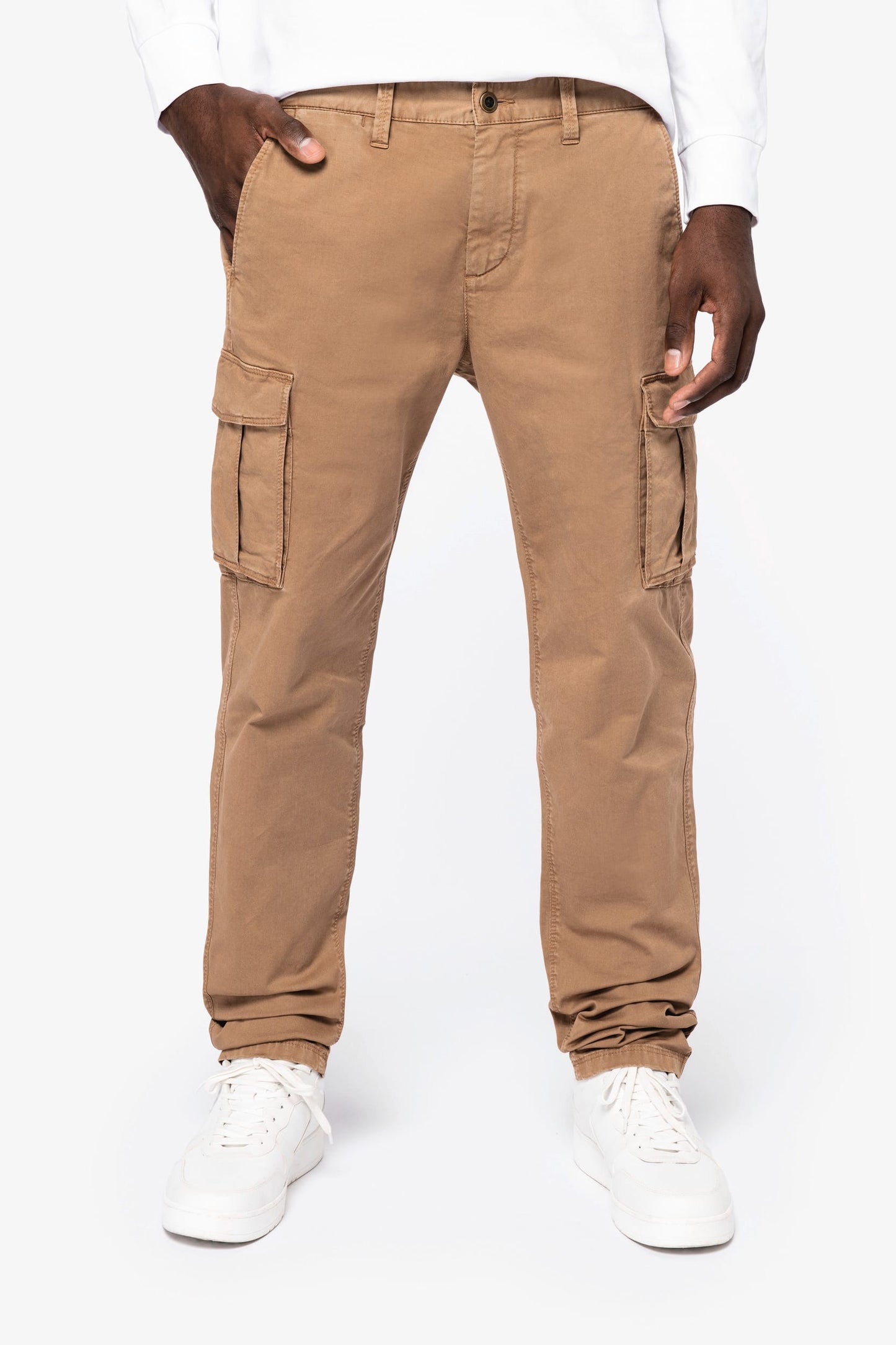 Pantaloni cargo uomo ecosostenibili slavati vintage look (NS740)