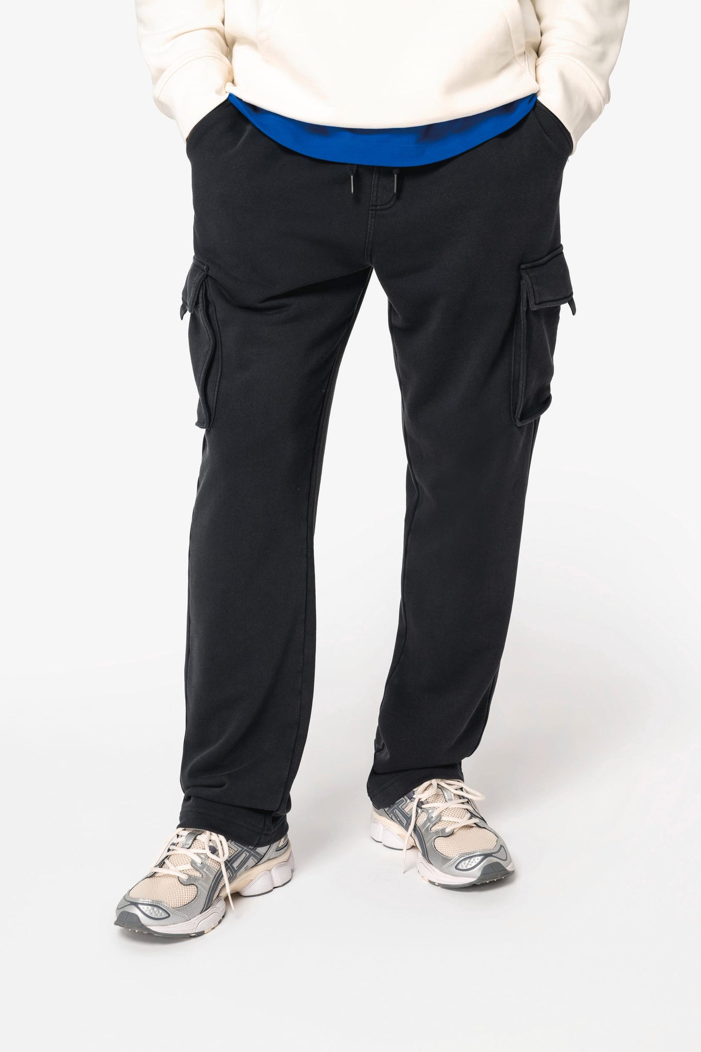 Pantalone cargo uomo ecosostenibile slavato French Terry (NS777)