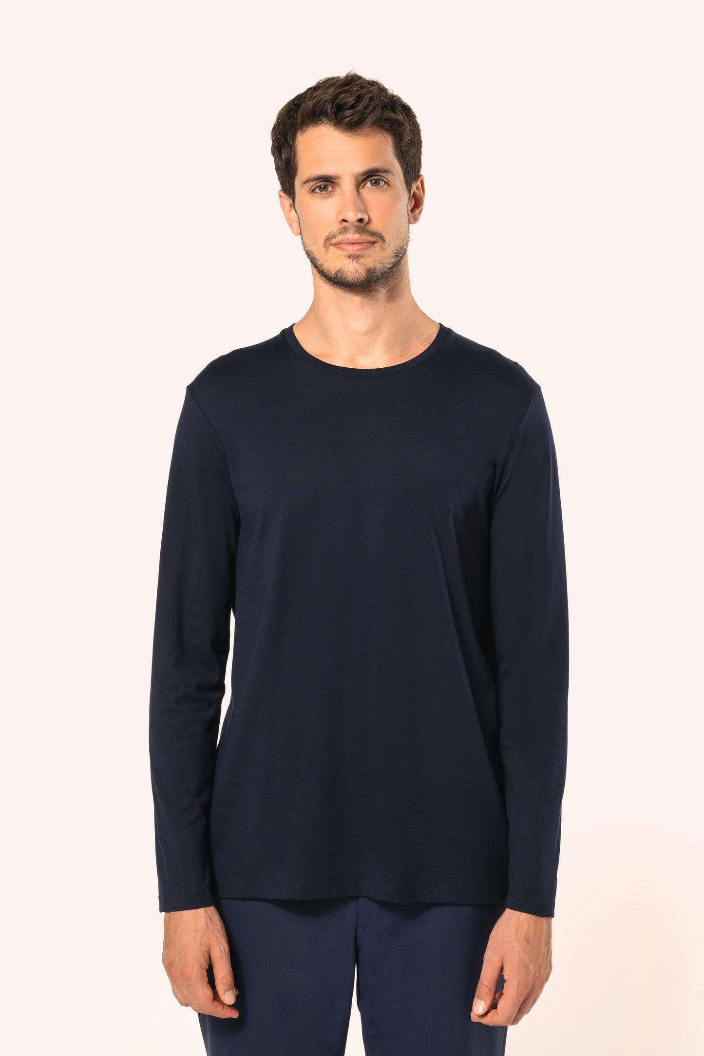 PK302 - T-shirt uomo Supima® maniche lunghe e girocollo