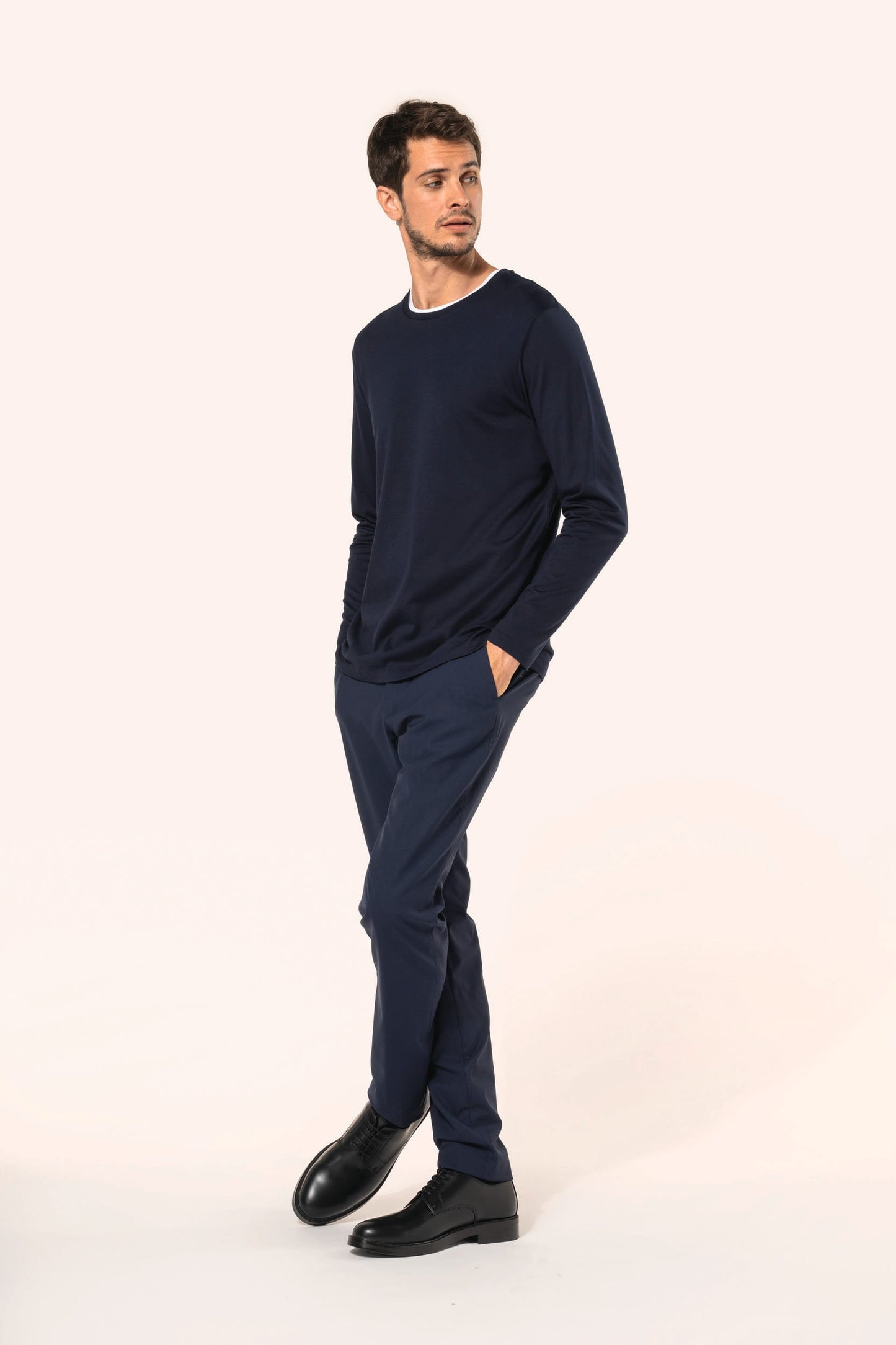 PK302 - T-shirt uomo Supima® maniche lunghe e girocollo