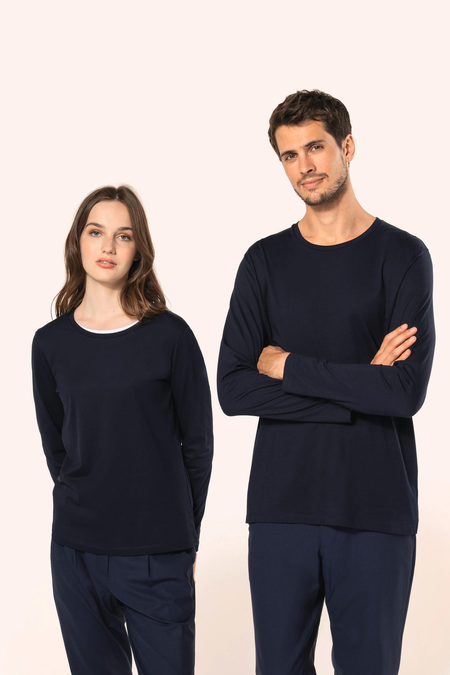 PK303 - T-shirt donna Supima® maniche lunghe e girocollo